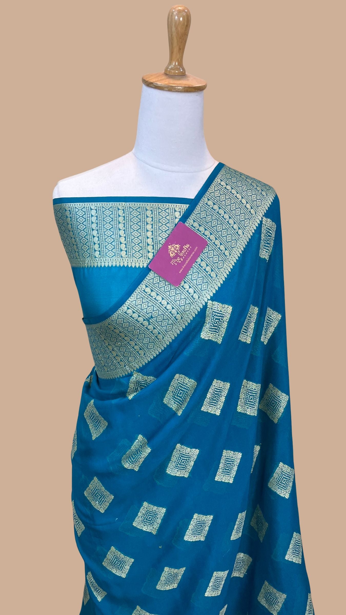 Pure Khaddi Chiffon Banarasi Saree