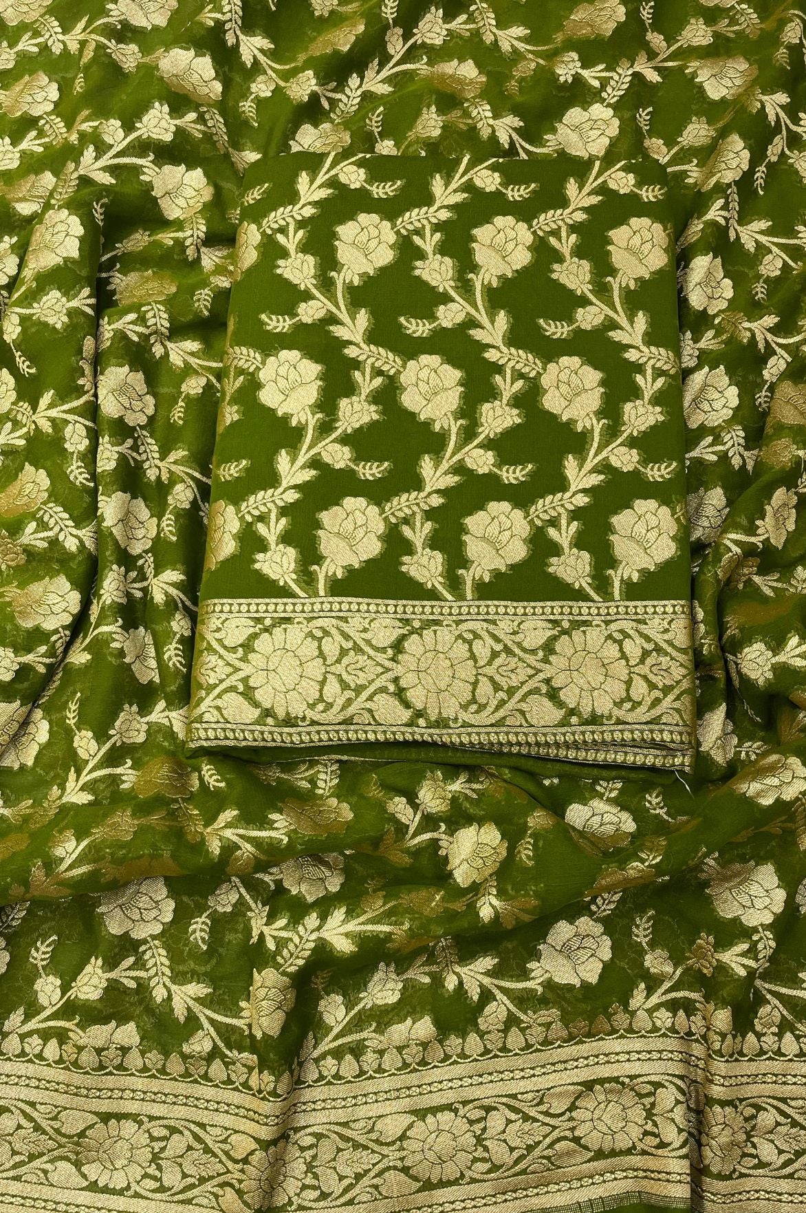 Khaddi Georgette Banarasi Dress Material