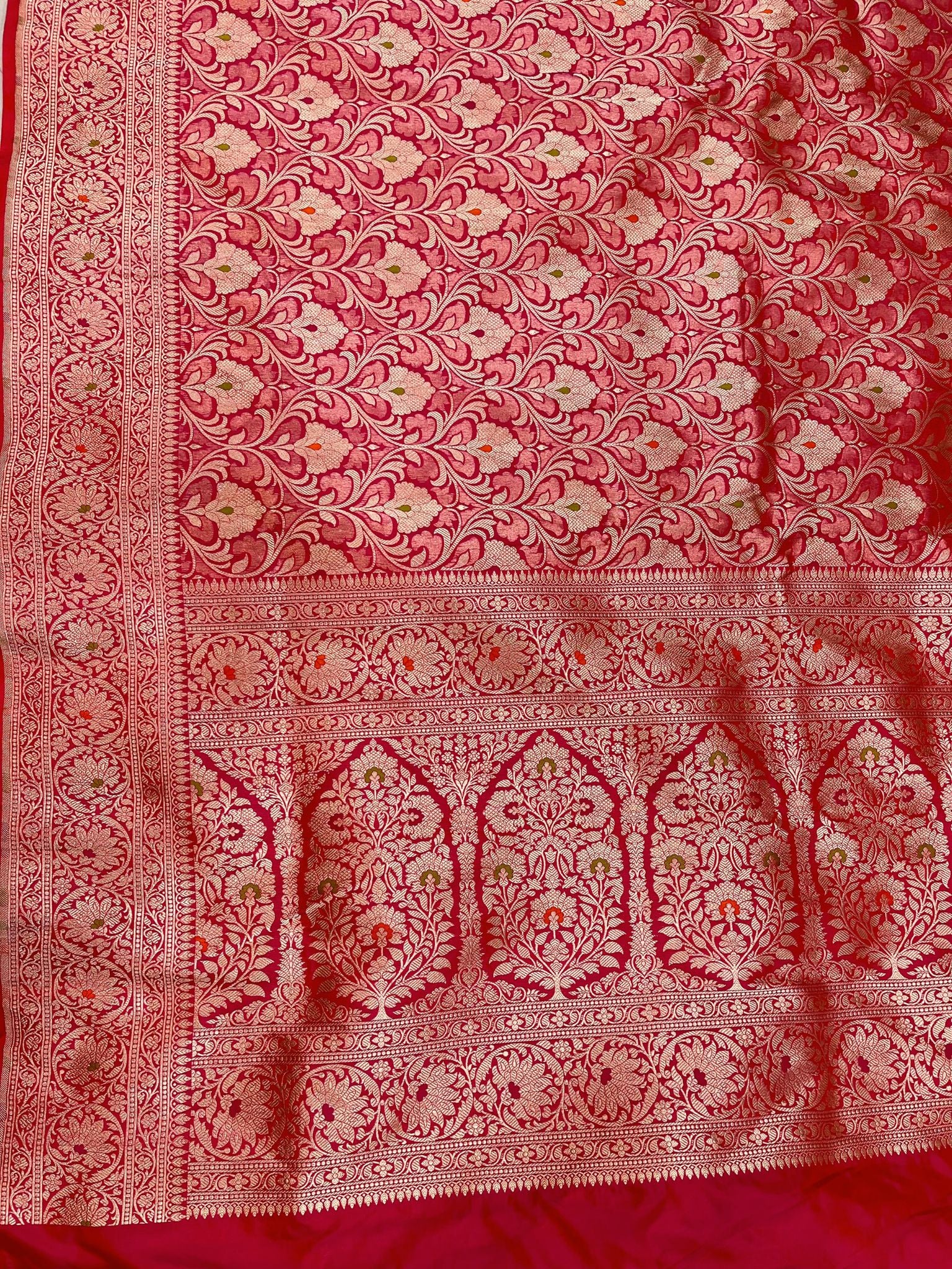 Pure Katan Silk Handloom Banarasi Saree - Tanchui Brocade Meena
