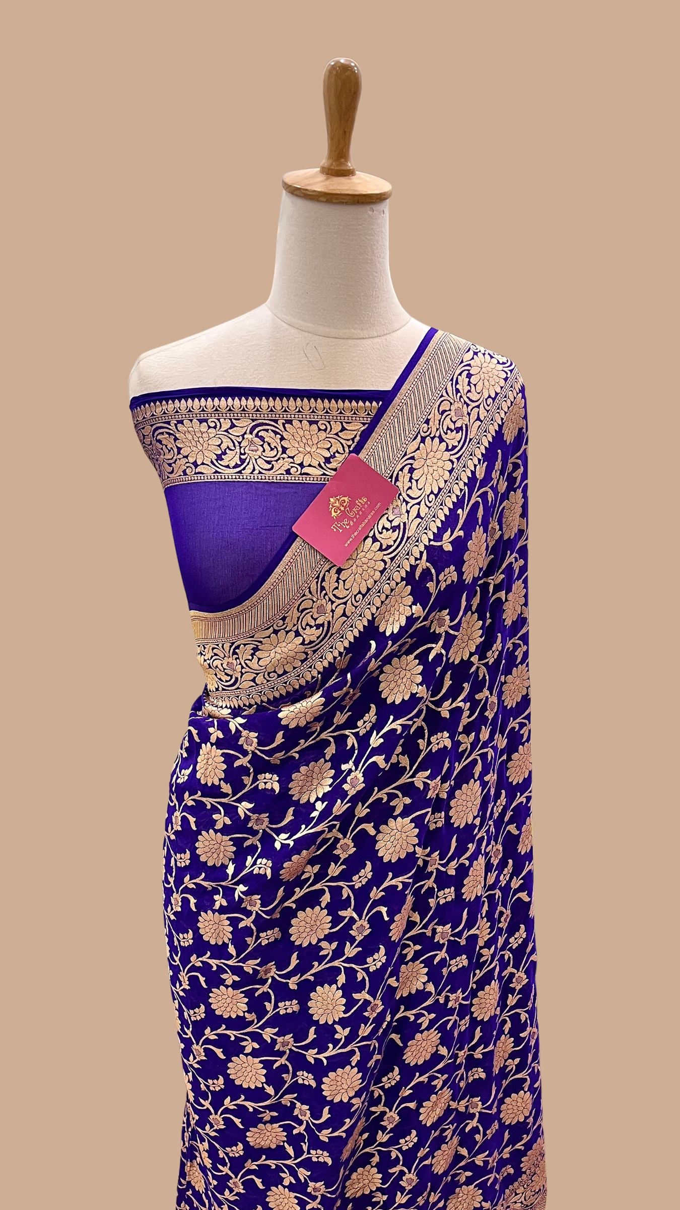 Khaddi Georgette Handloom Banarasi Saree