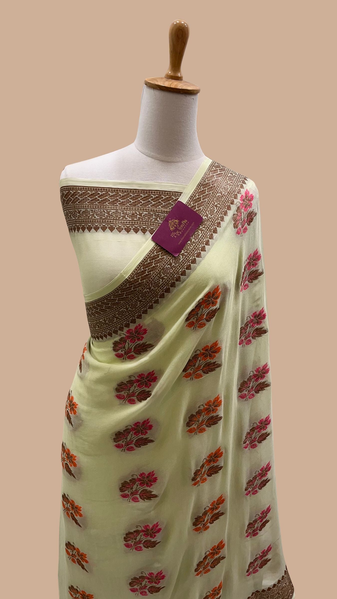 Pure Khaddi Chiffon Banarasi Saree