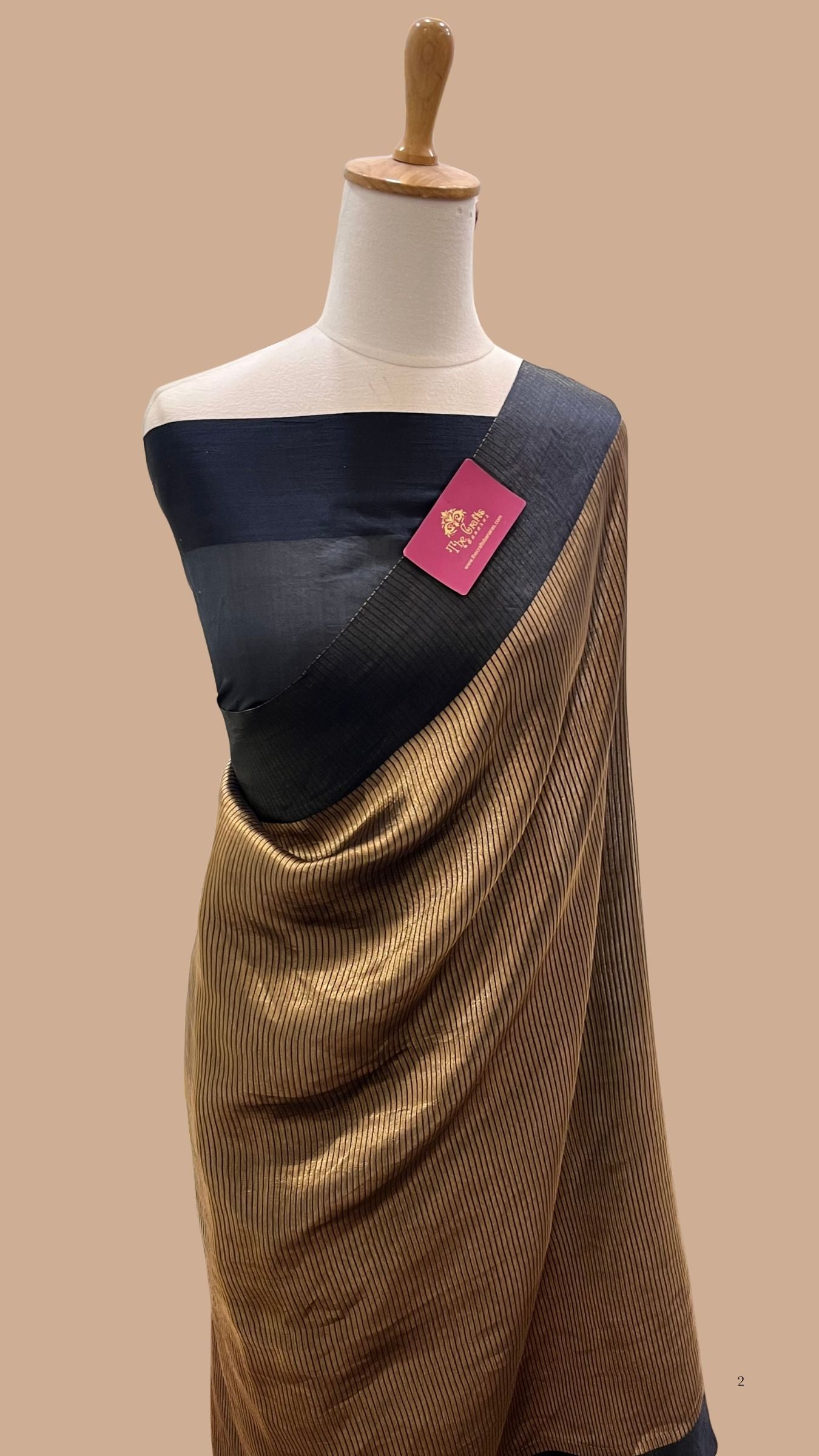 Pure Tissue Silk Handloom Banarasi Saree - with Satin Border