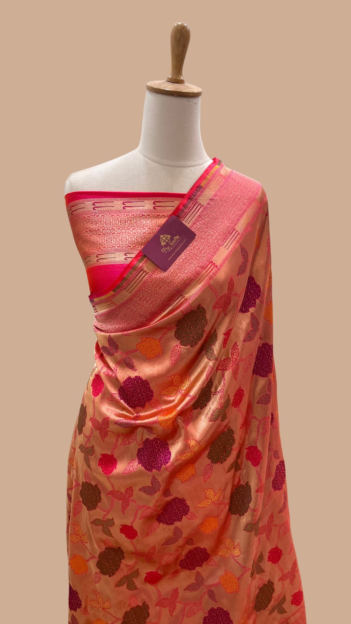 Pure Katan Tissue Silk Handloom Banarasi Saree - Tanchui Brocade Meena