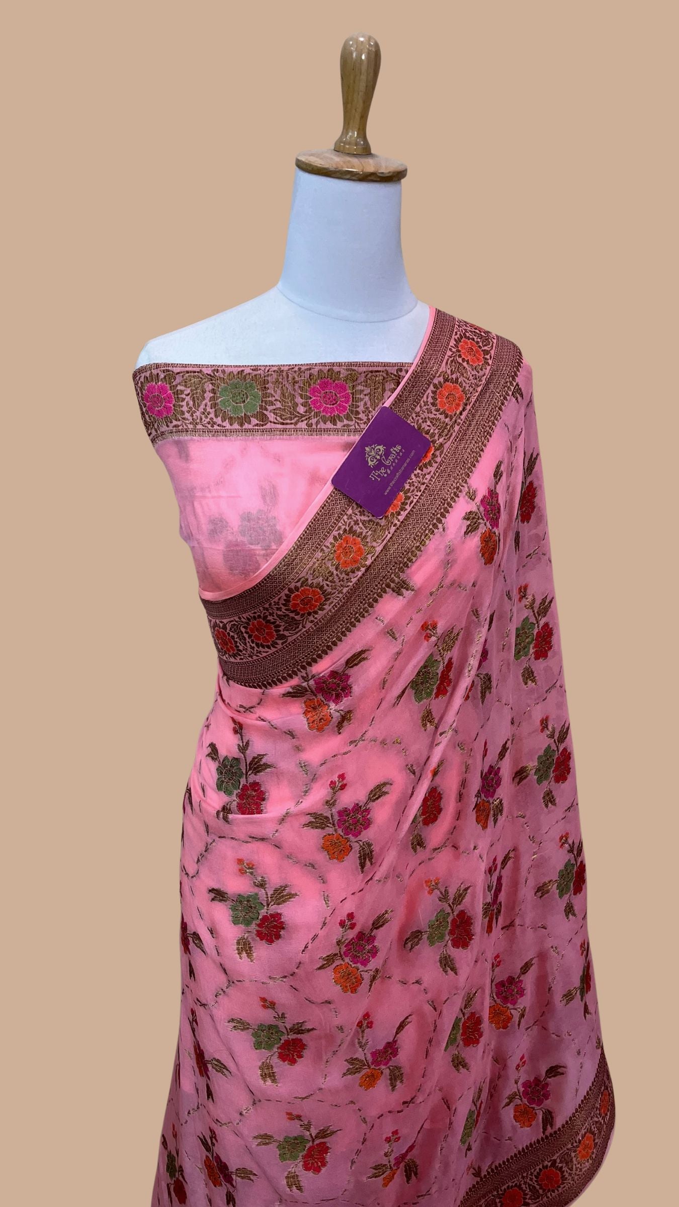 Pure Khaddi Chiffon Banarasi Saree