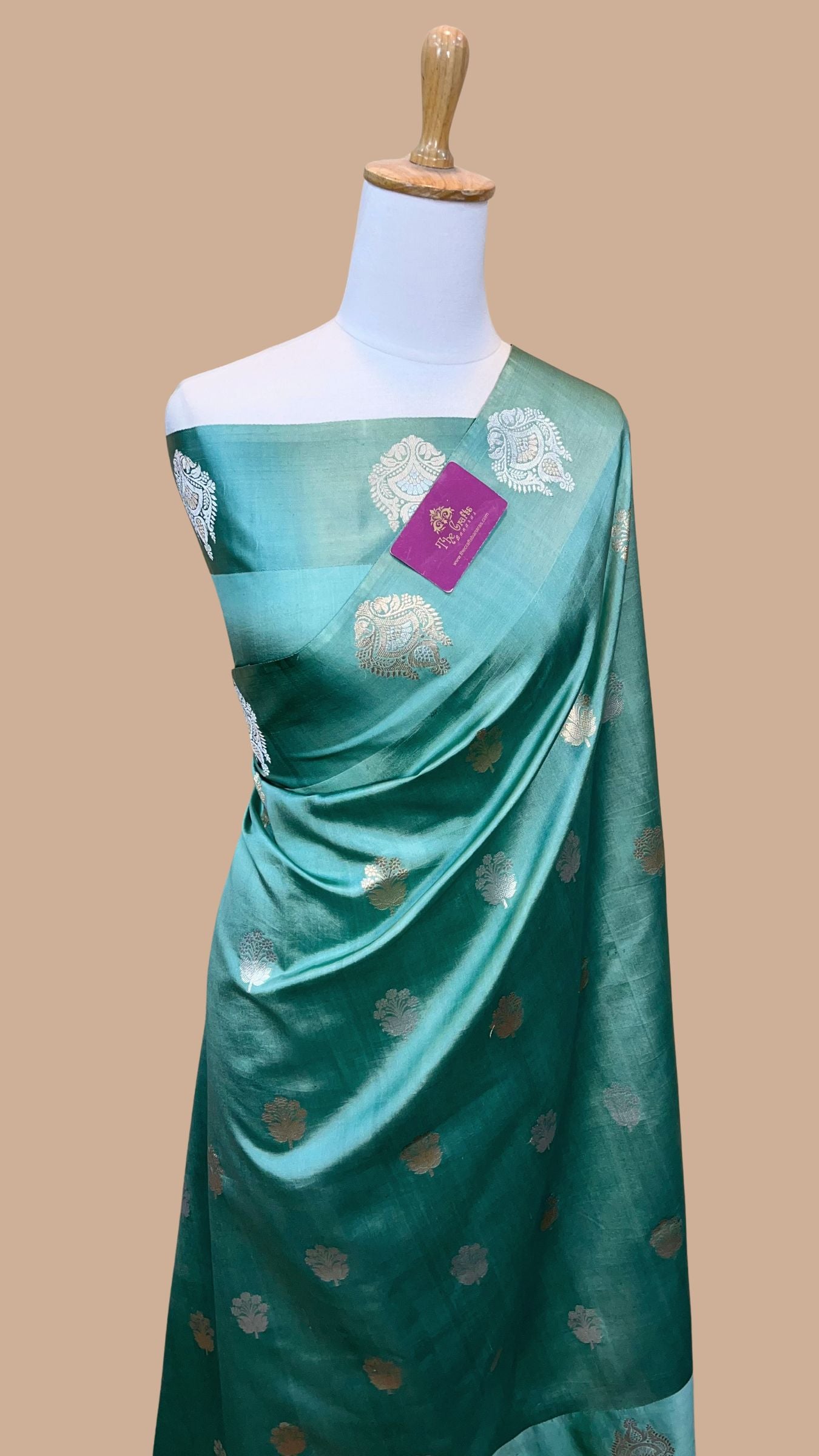 Pure  Mango Silk Handloom Banarasi Saree