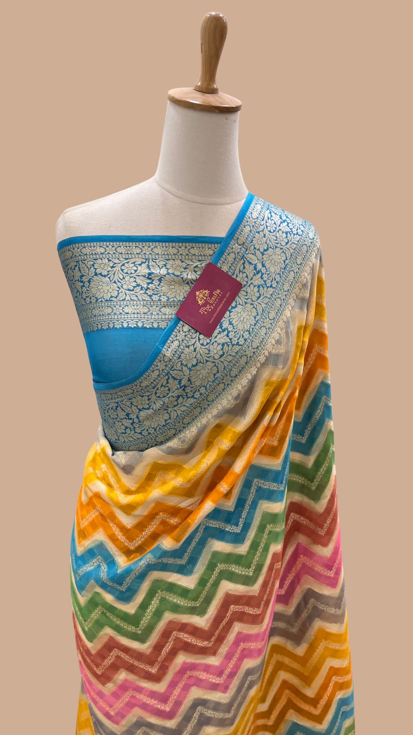 Pure Khaddi Chiffon Banarasi Saree
