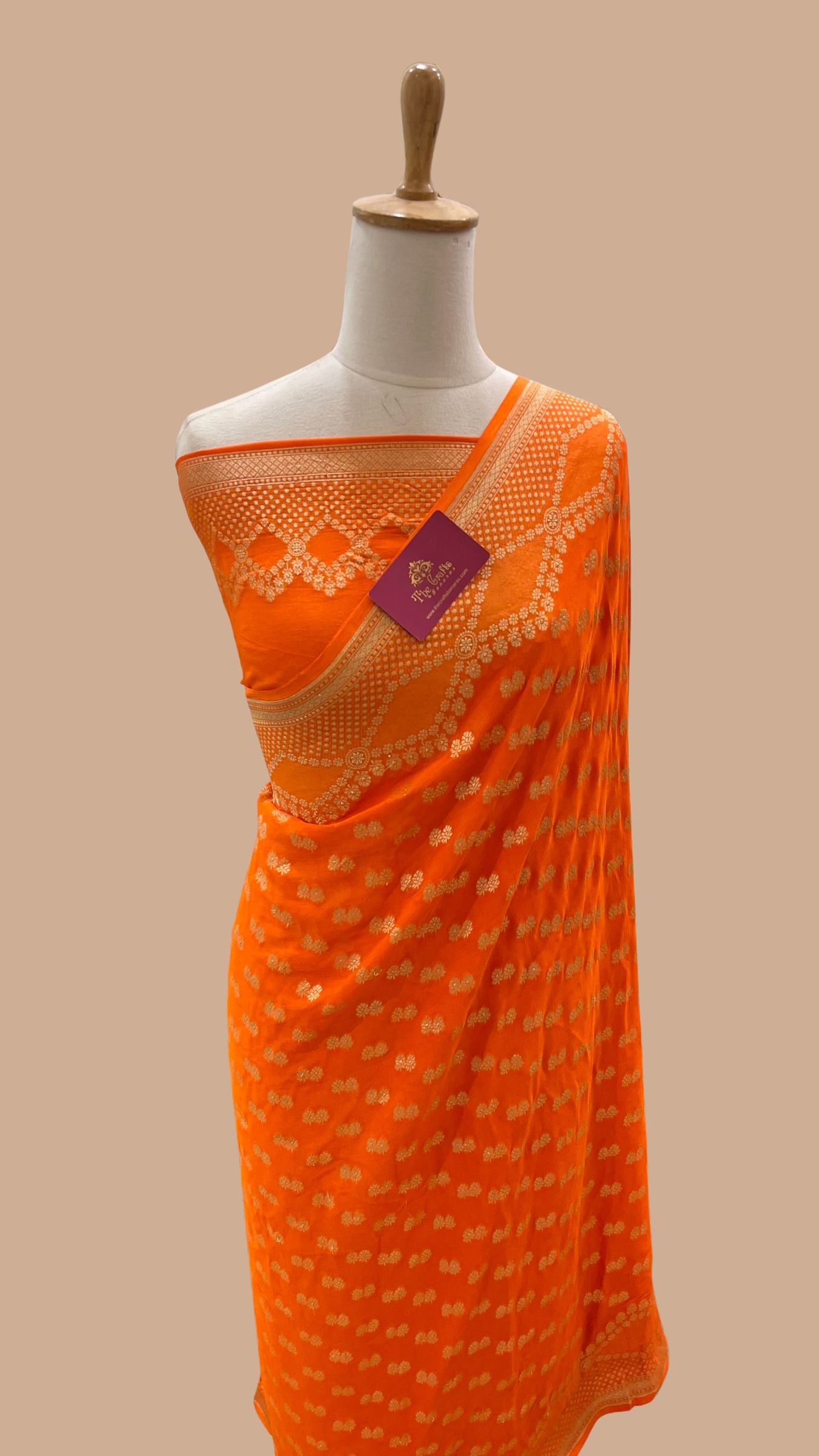 Khaddi Georgette Handloom Banarasi Saree