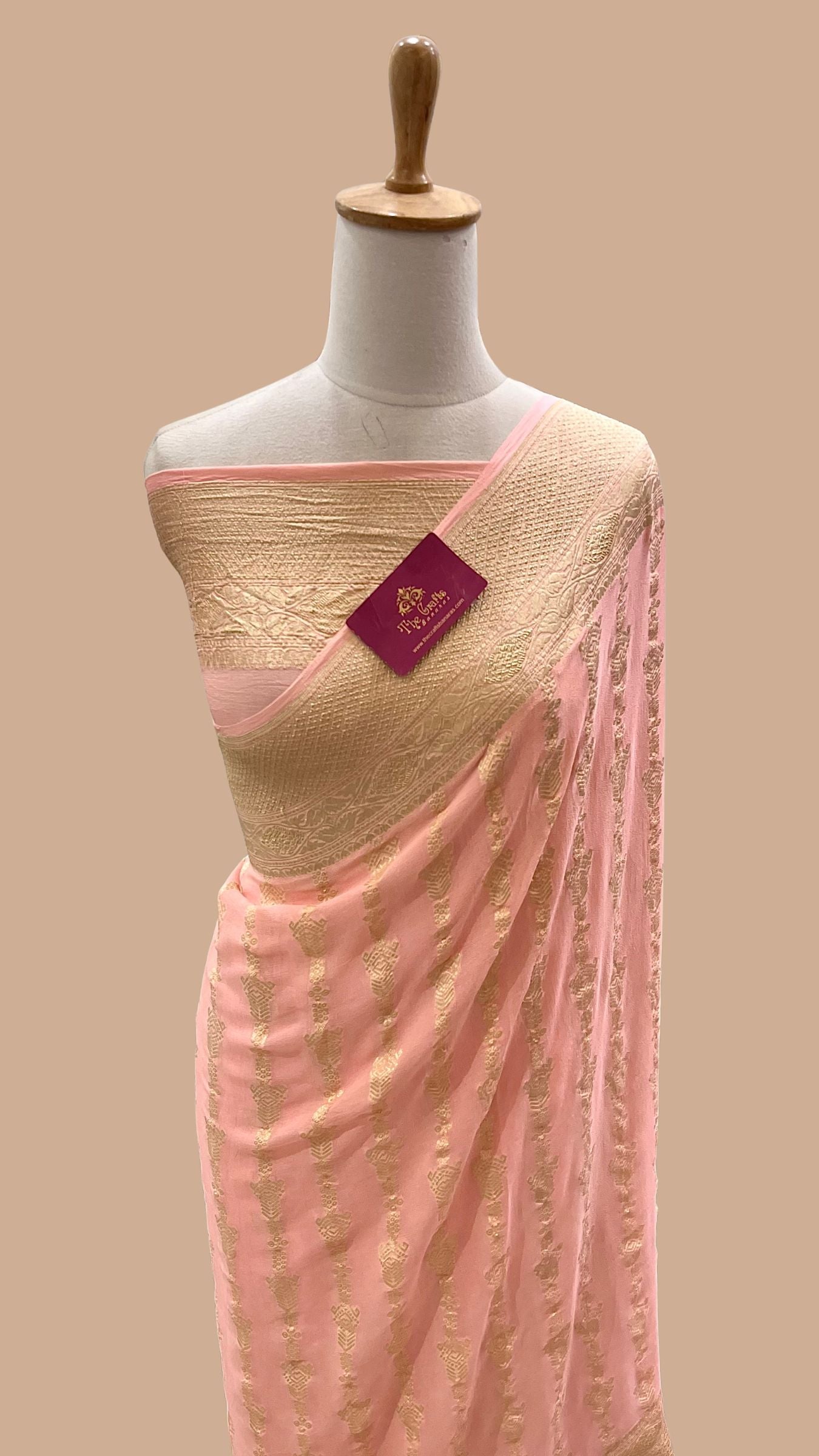 Khaddi Georgette Banarasi Saree - Water Zari
