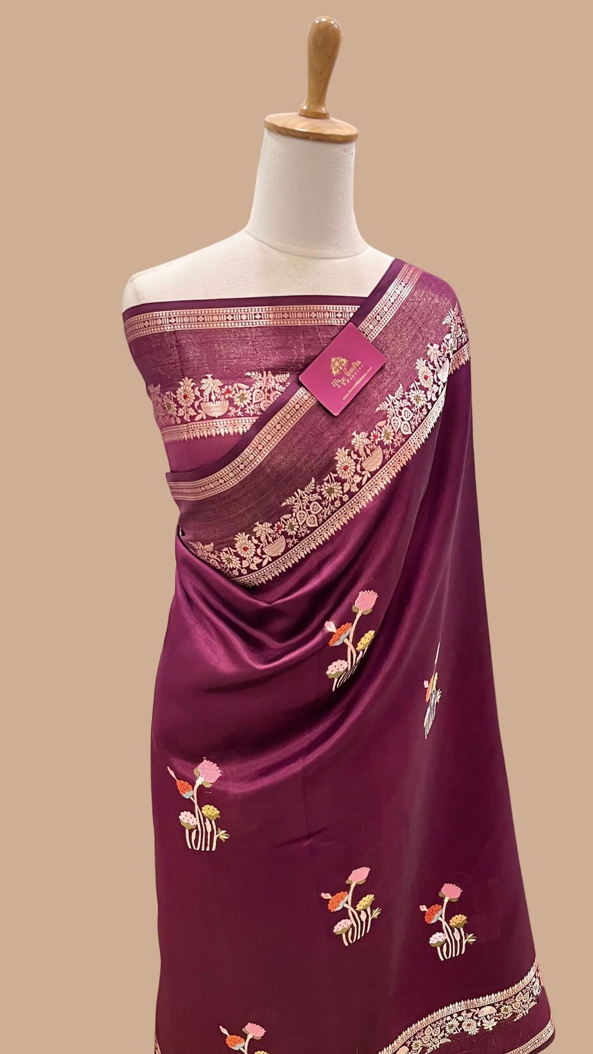 Pure  Mango Silk Handloom Banarasi Saree