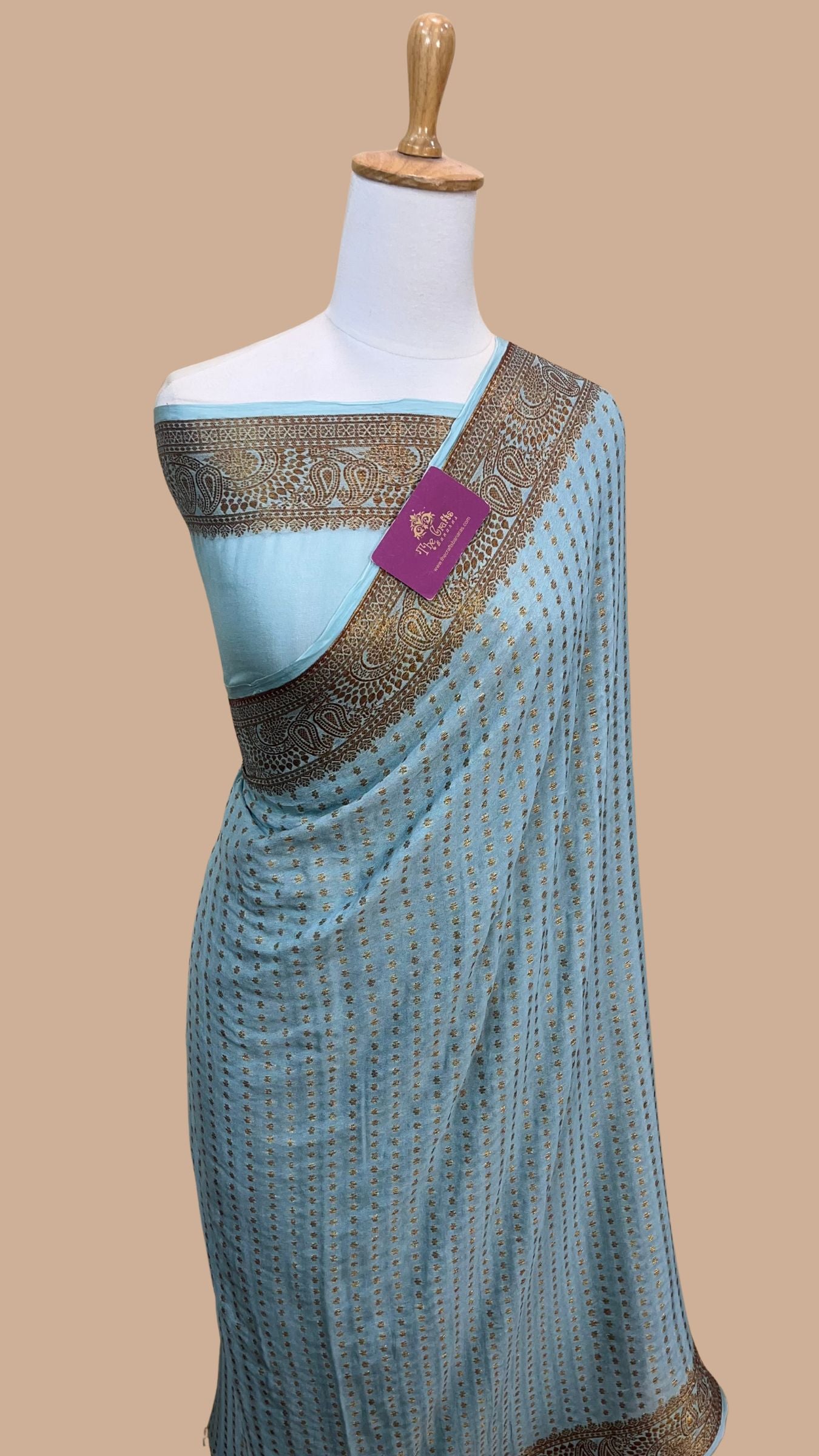Pure Khaddi Chiffon Banarasi Saree