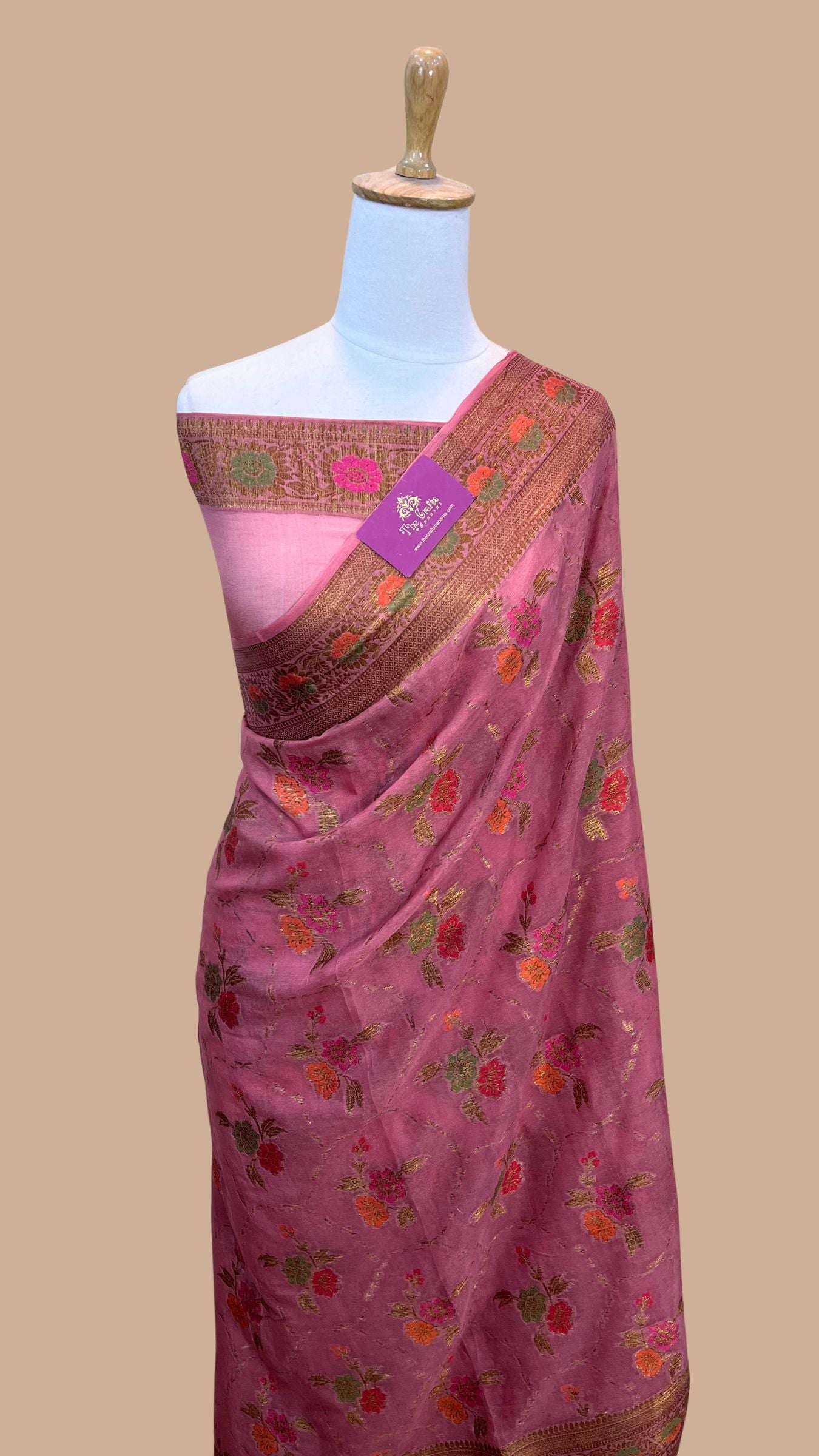 Pure Khaddi Chiffon Banarasi Saree