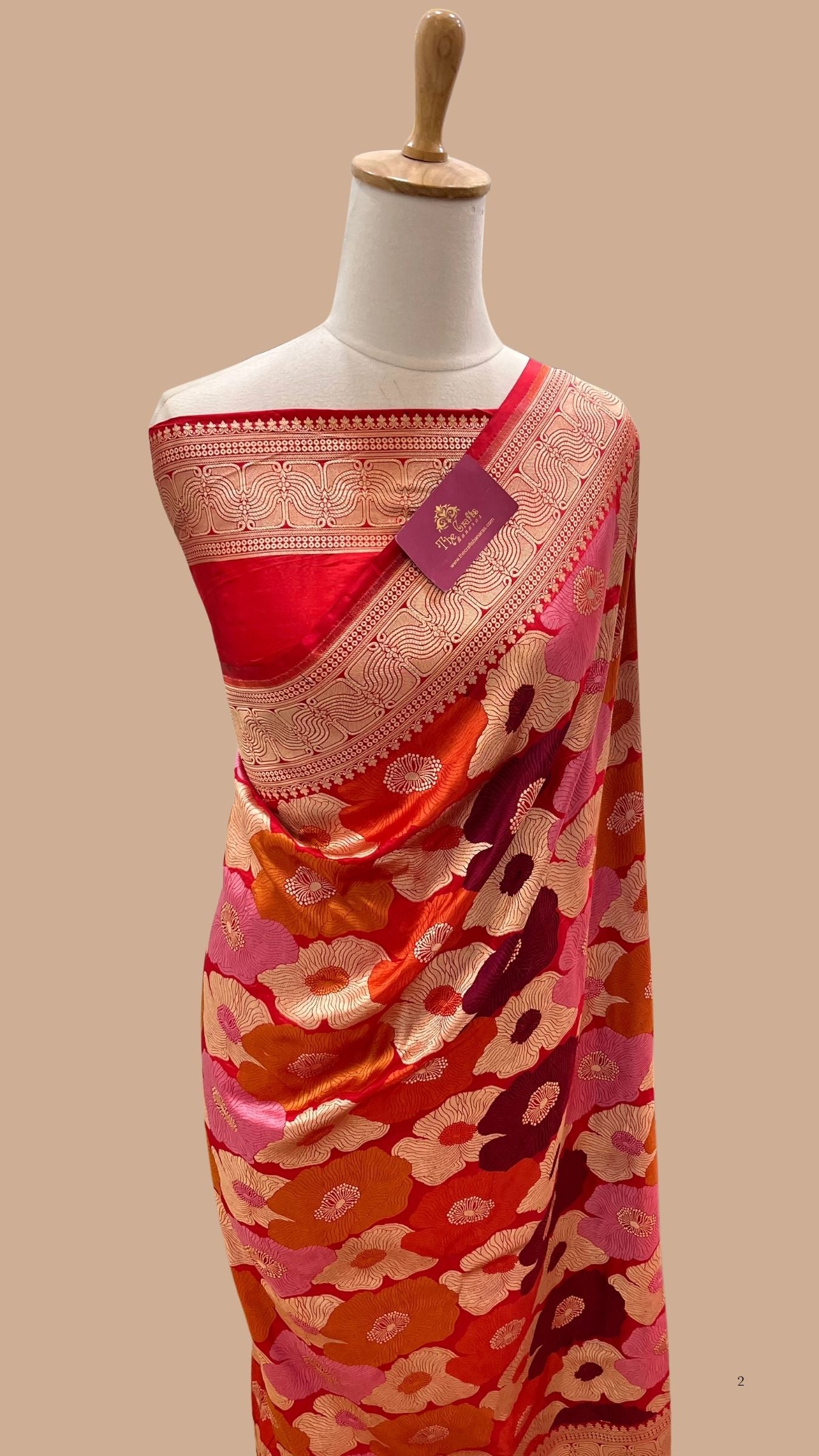 Pure Katan Silk Handloom Banarasi Saree - Multi Meenakari Floral Jaal