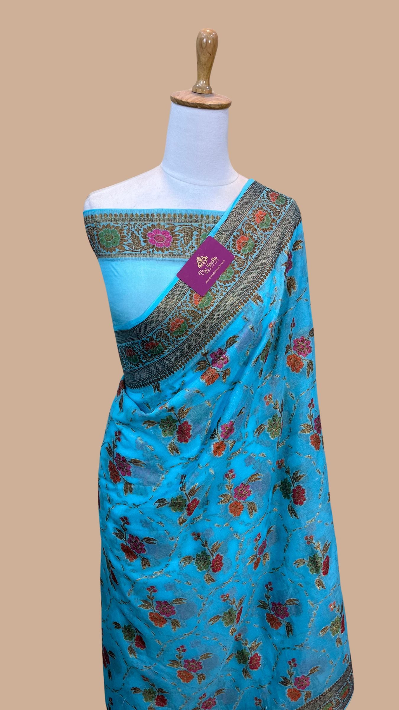 Pure Khaddi Chiffon Banarasi Saree