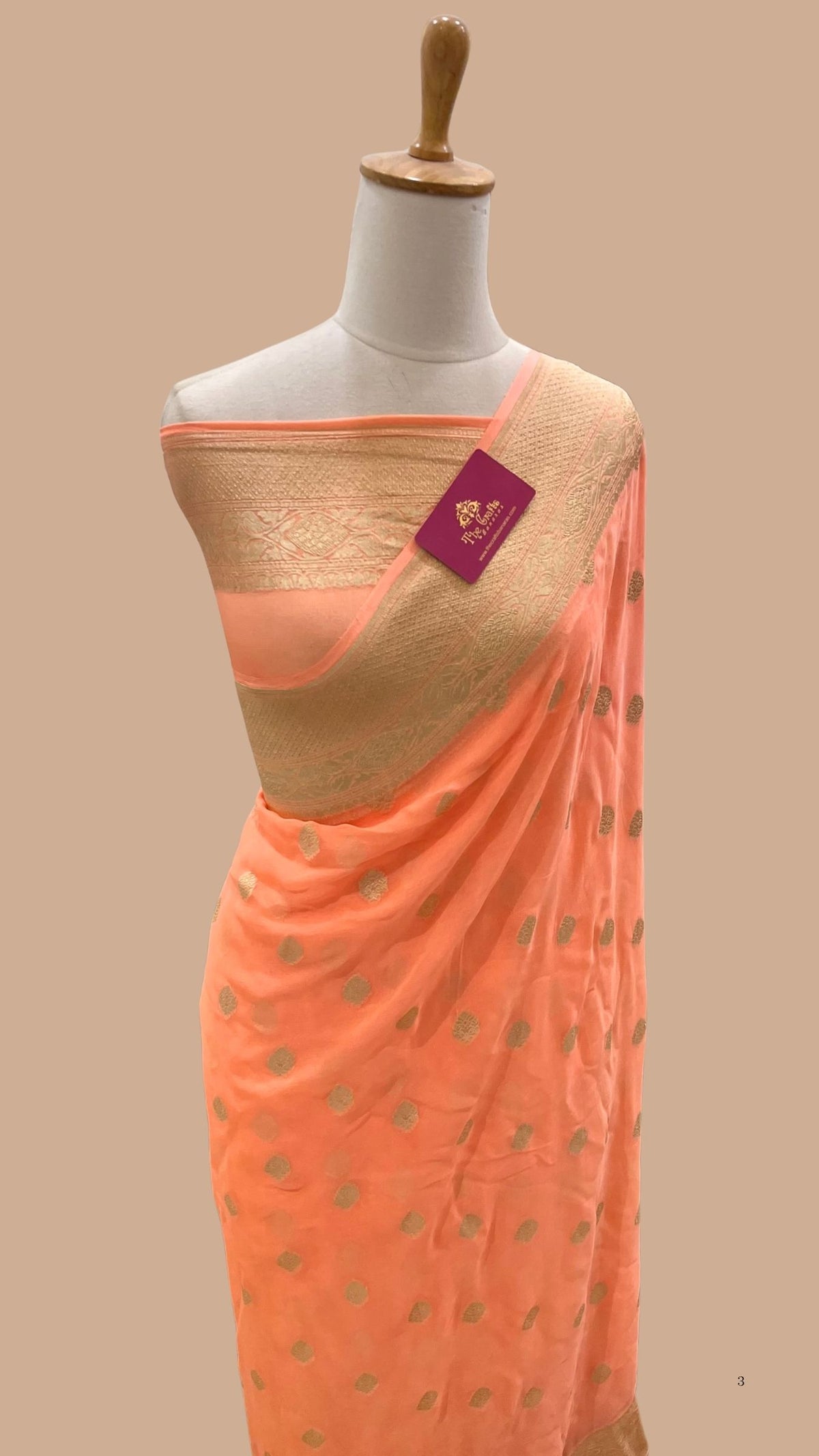 Khaddi Georgette Handloom Banarasi Saree