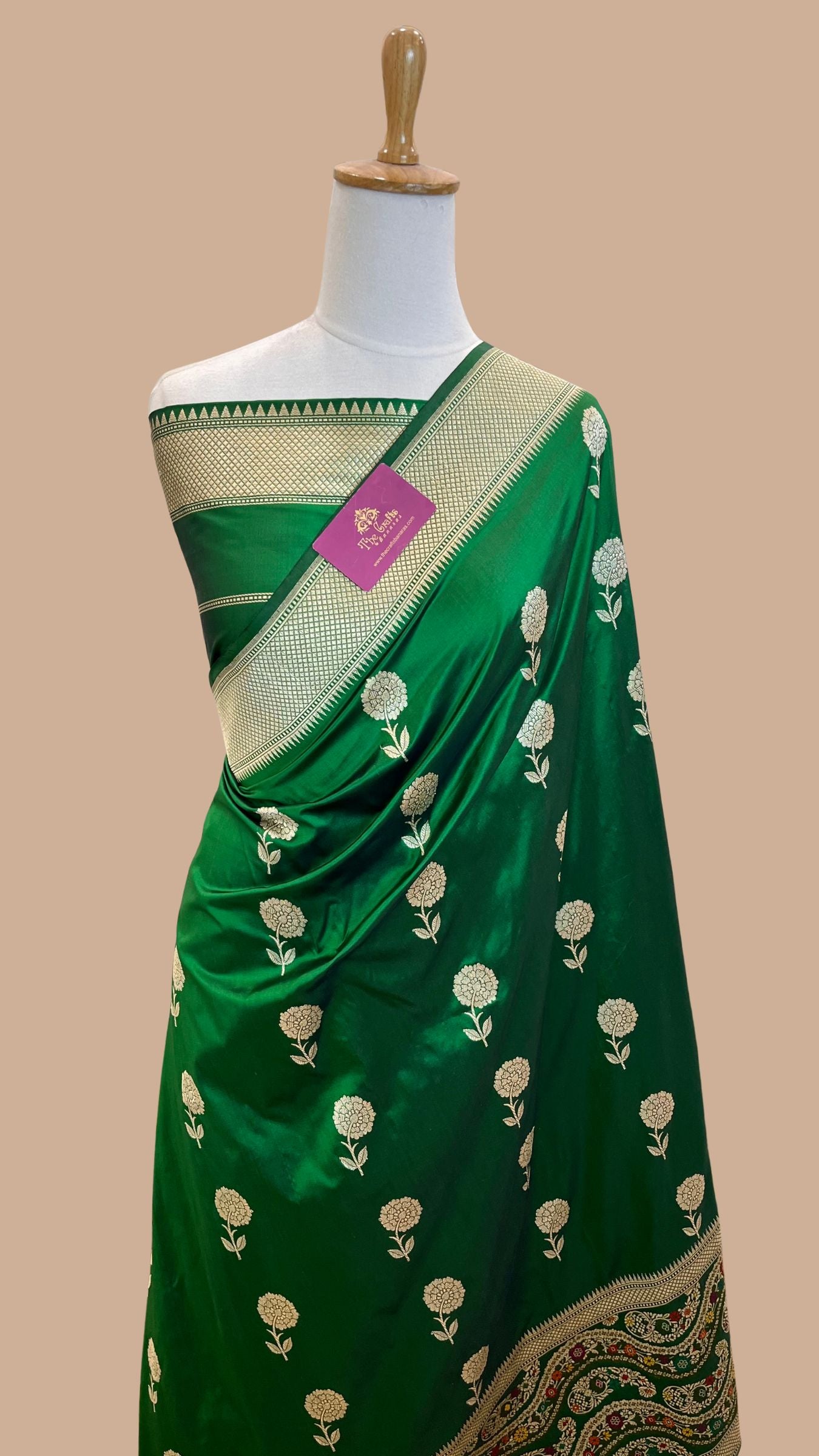 Pure Katan Silk Handloom Banarasi Saree - with Kadhua Meenakari Work