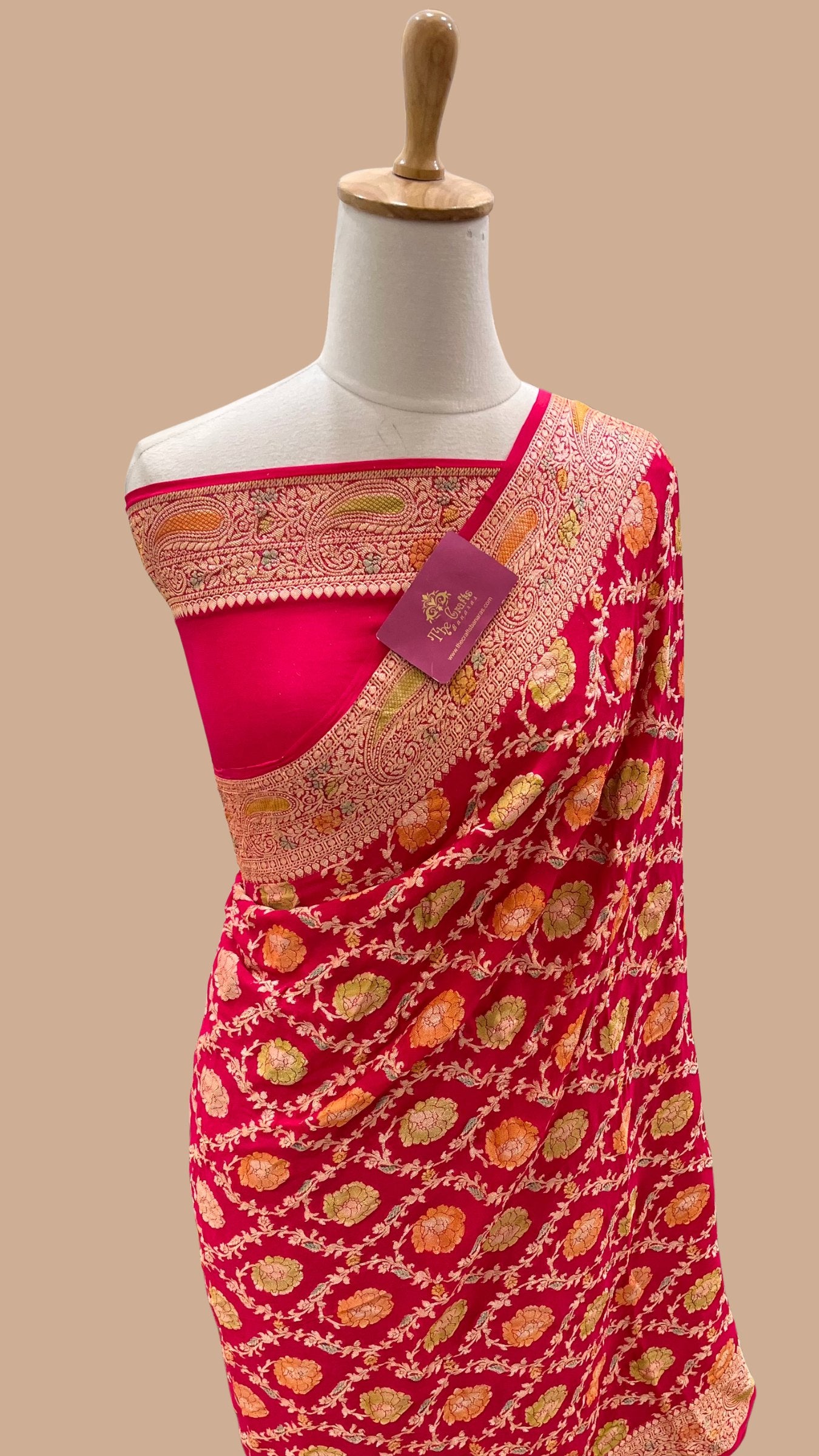 Pure Khaddi Chiffon Banarasi Saree
