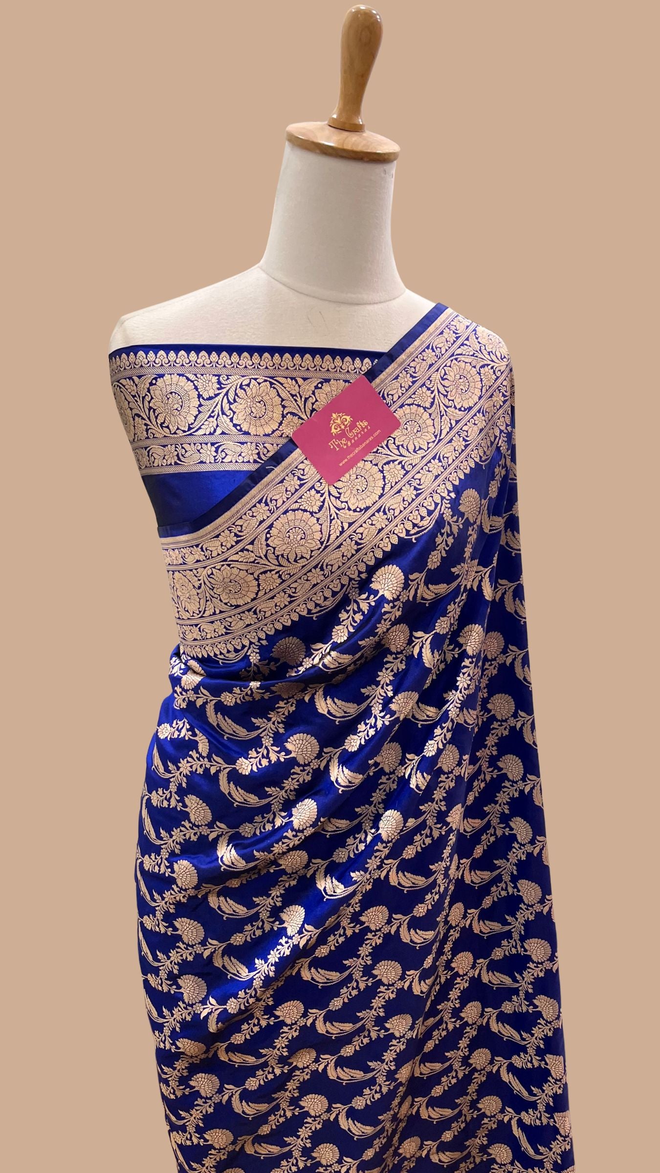 Pure Katan Silk Handloom Banarasi Saree - Jaal work