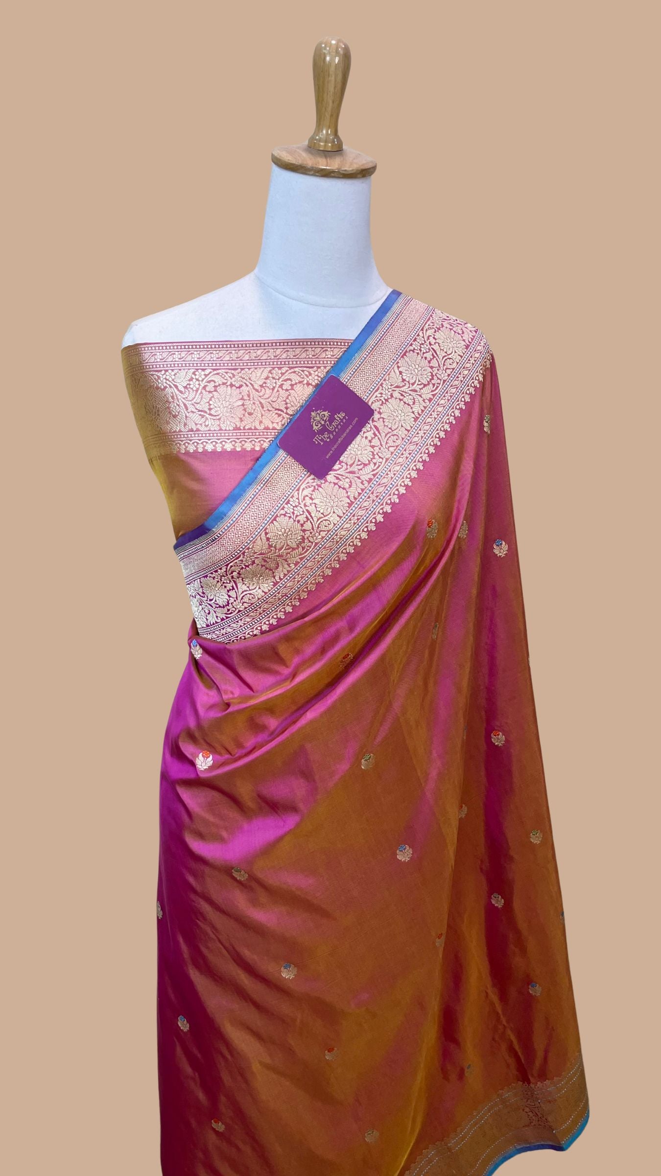 Pure Katan Silk Handloom Banarasi Saree - with sona rupa kadhua motifs