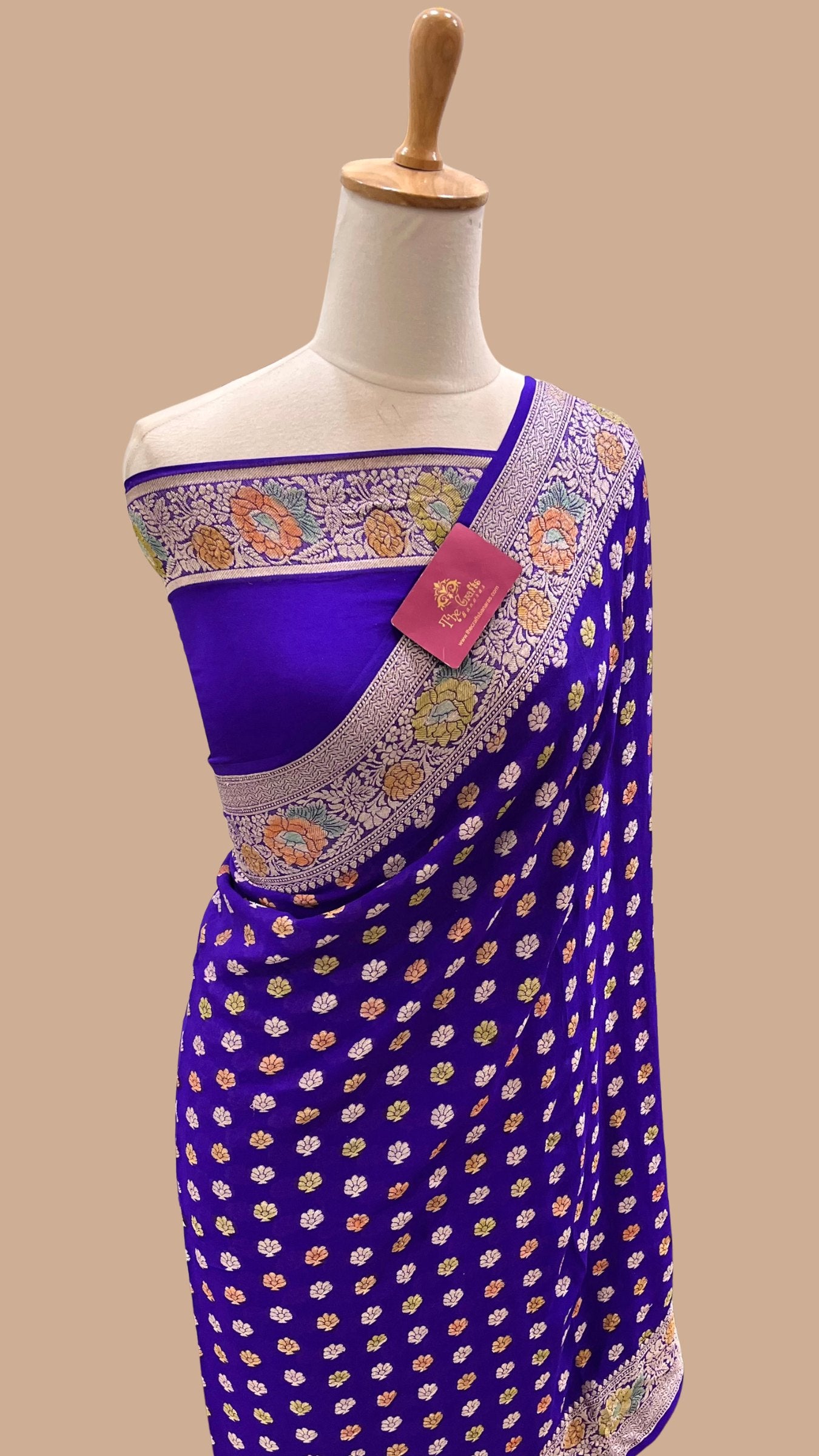Pure Khaddi Chiffon Banarasi Saree