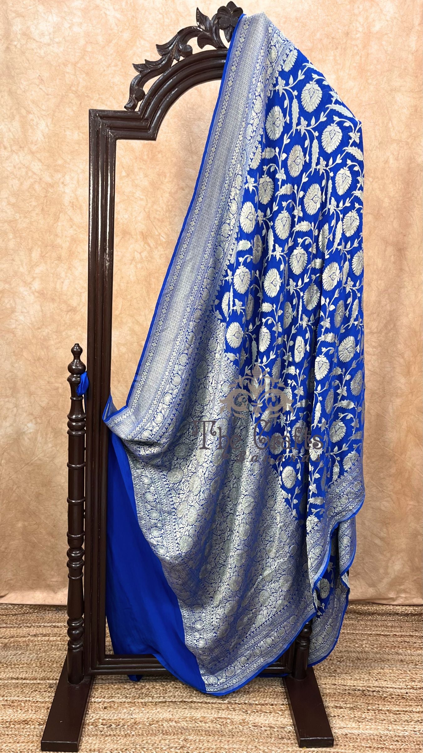 Khaddi Georgette Banarasi Saree - Water Zari