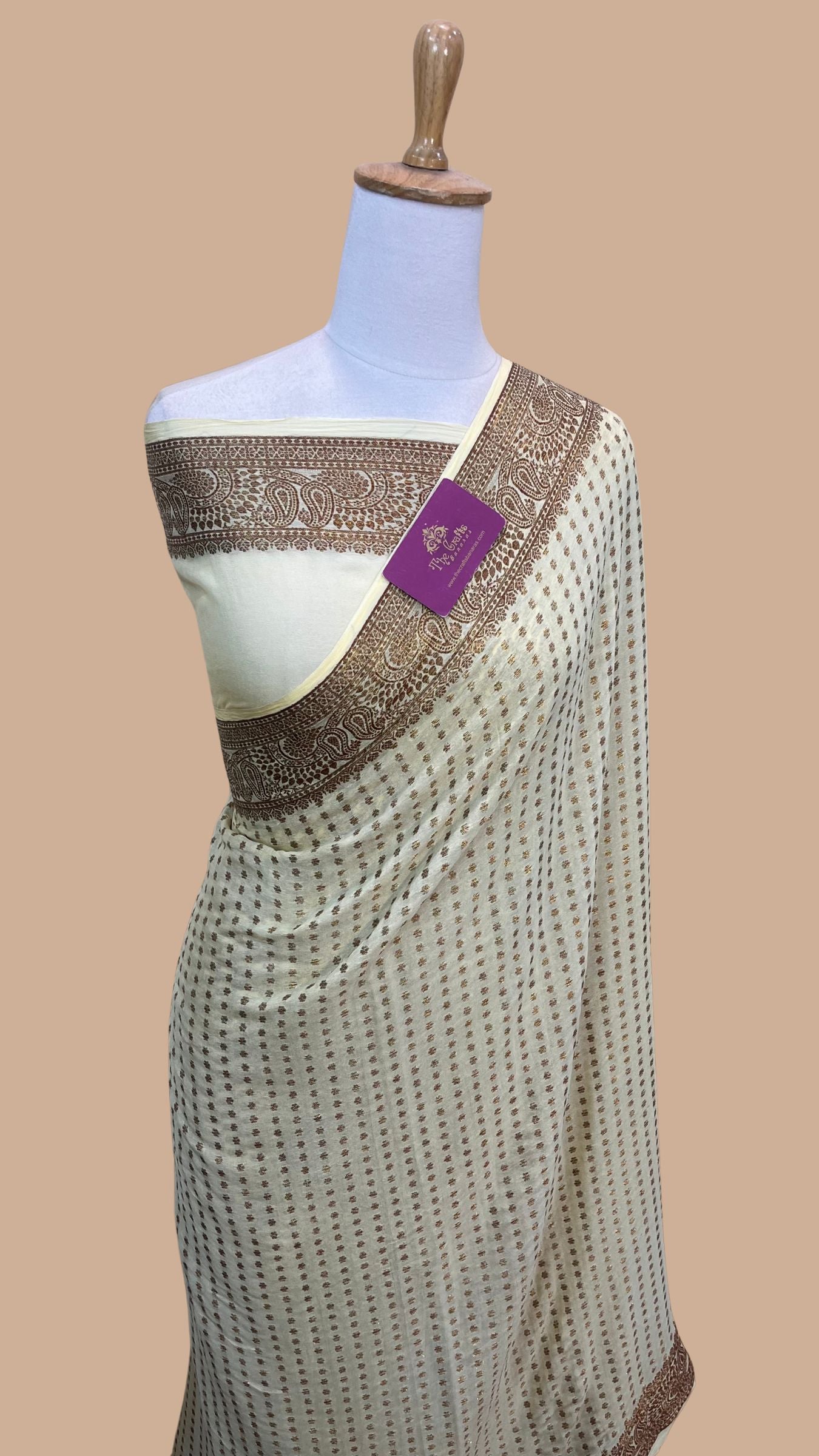Pure Khaddi Chiffon Banarasi Saree
