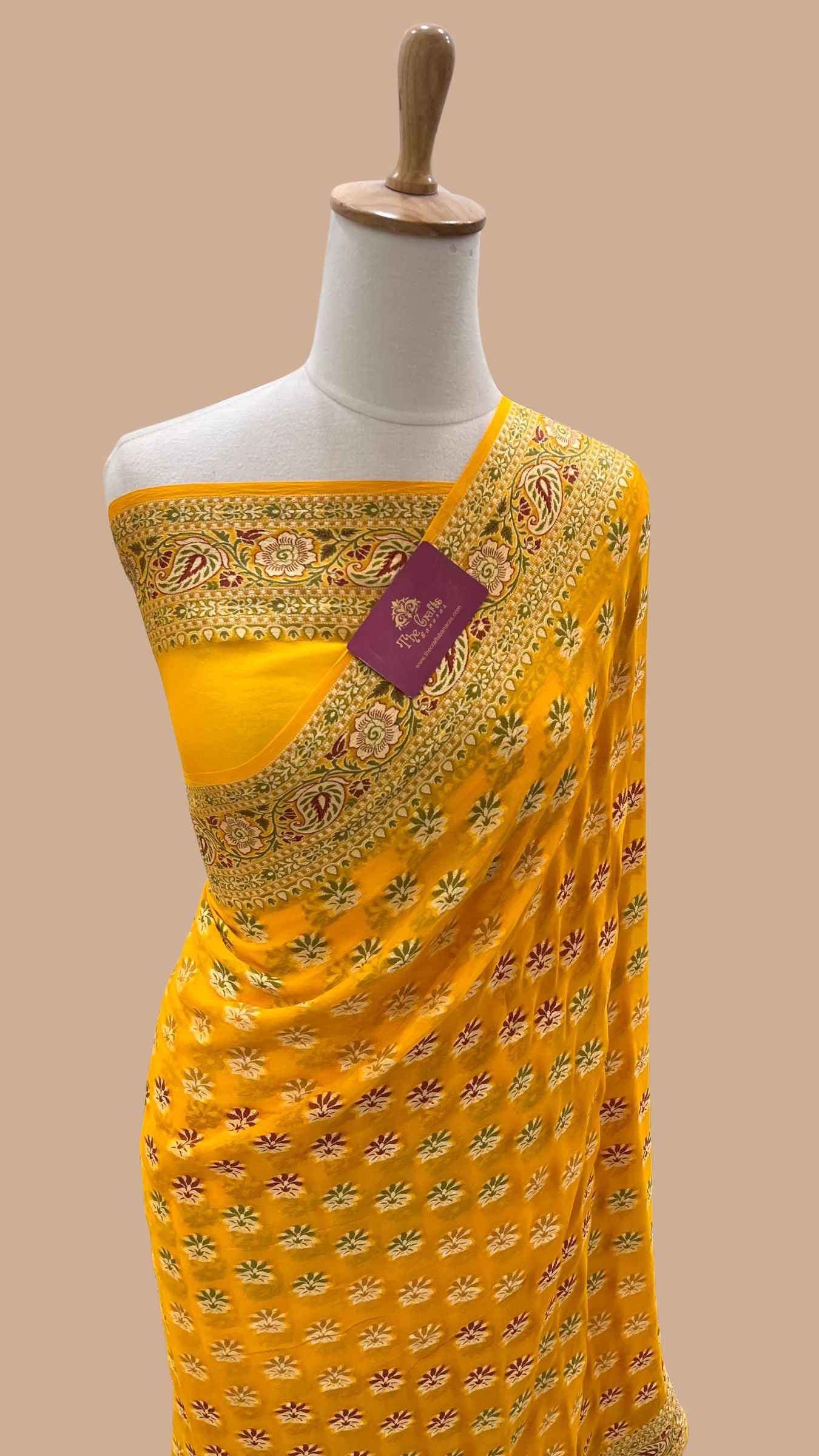 Pure Khaddi Chiffon Banarasi Saree