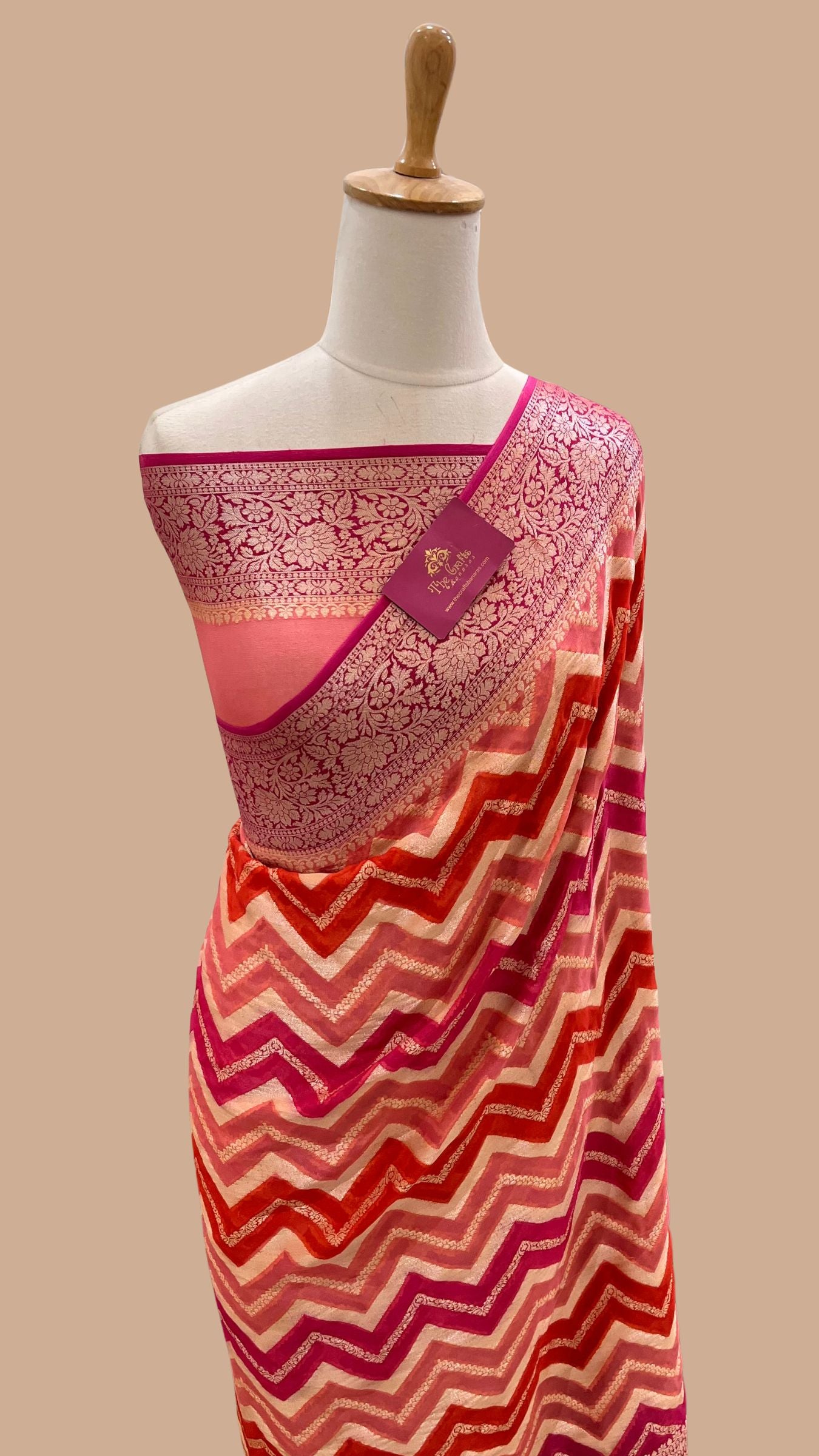 Pure Khaddi Chiffon Banarasi Saree