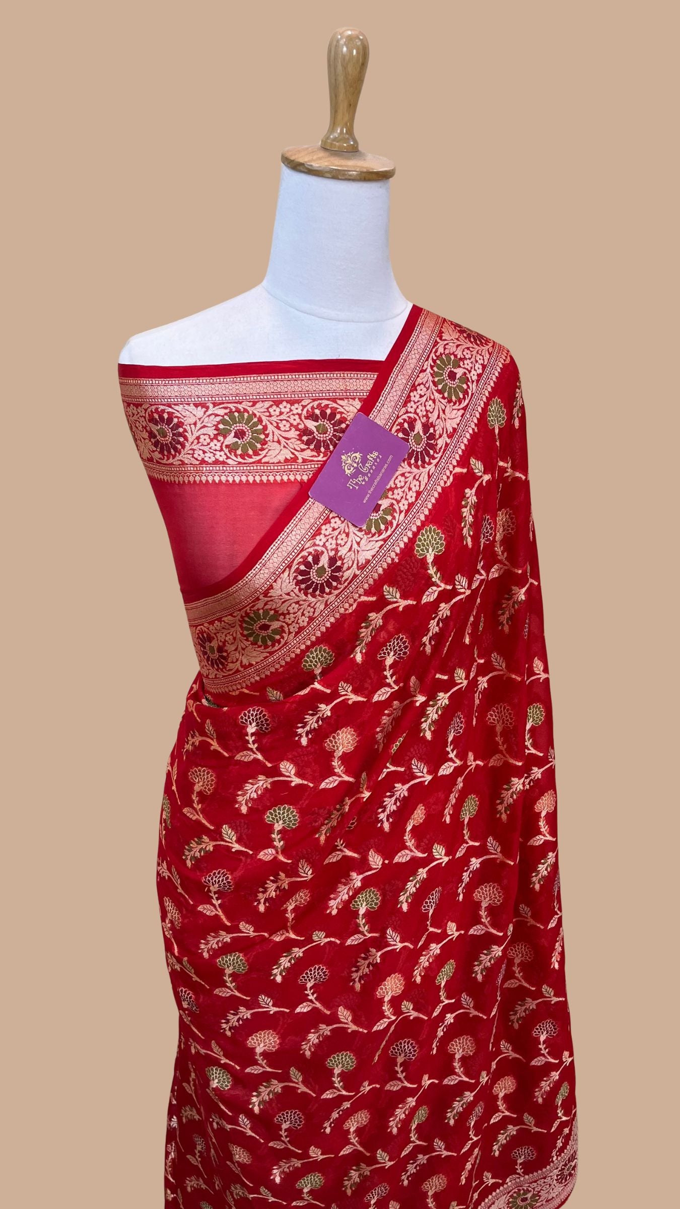Pure Khaddi Chiffon Banarasi Saree