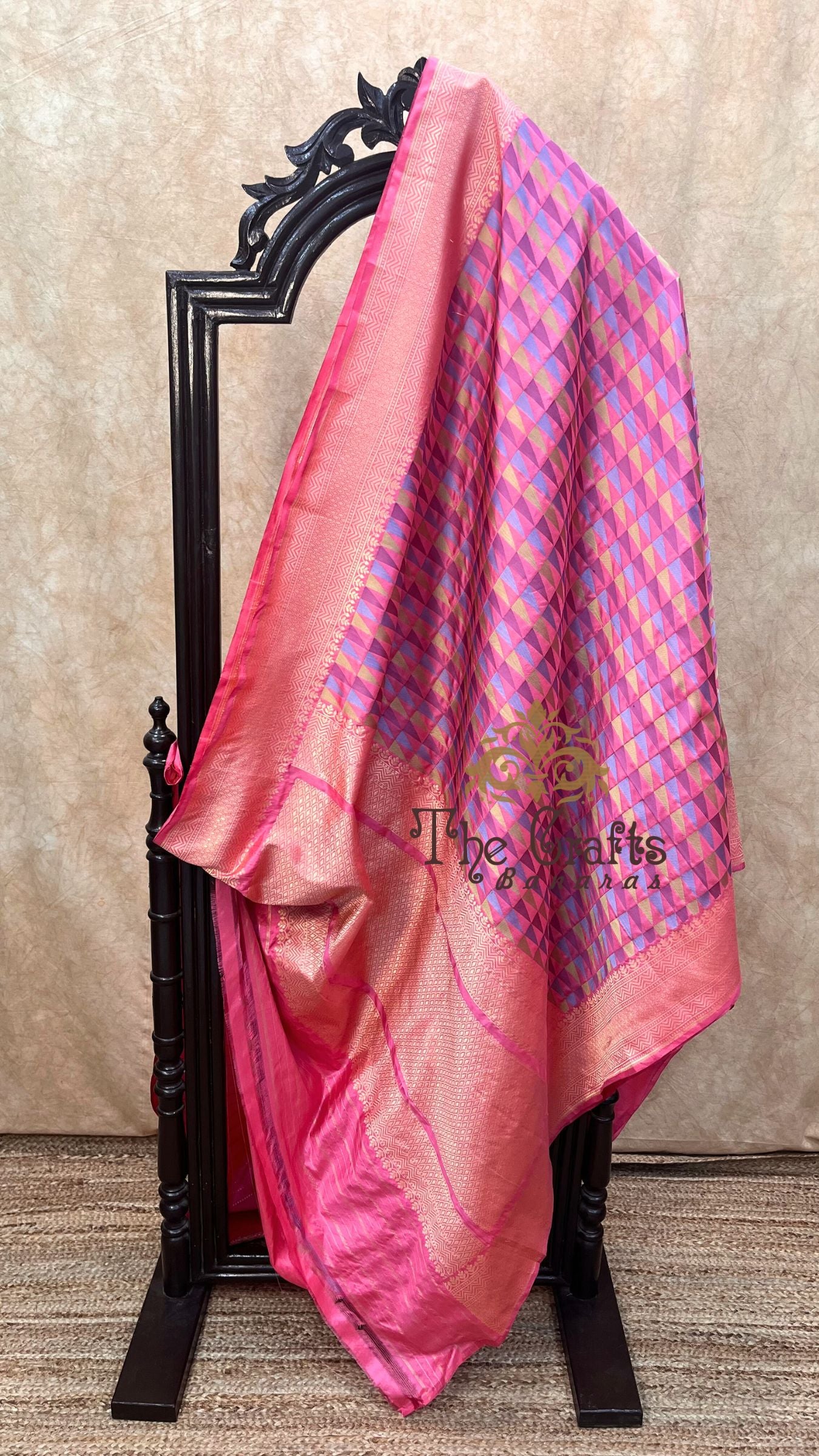 Multi Color Pure Katan Silk Handloom Banarasi Saree - with kadhua work