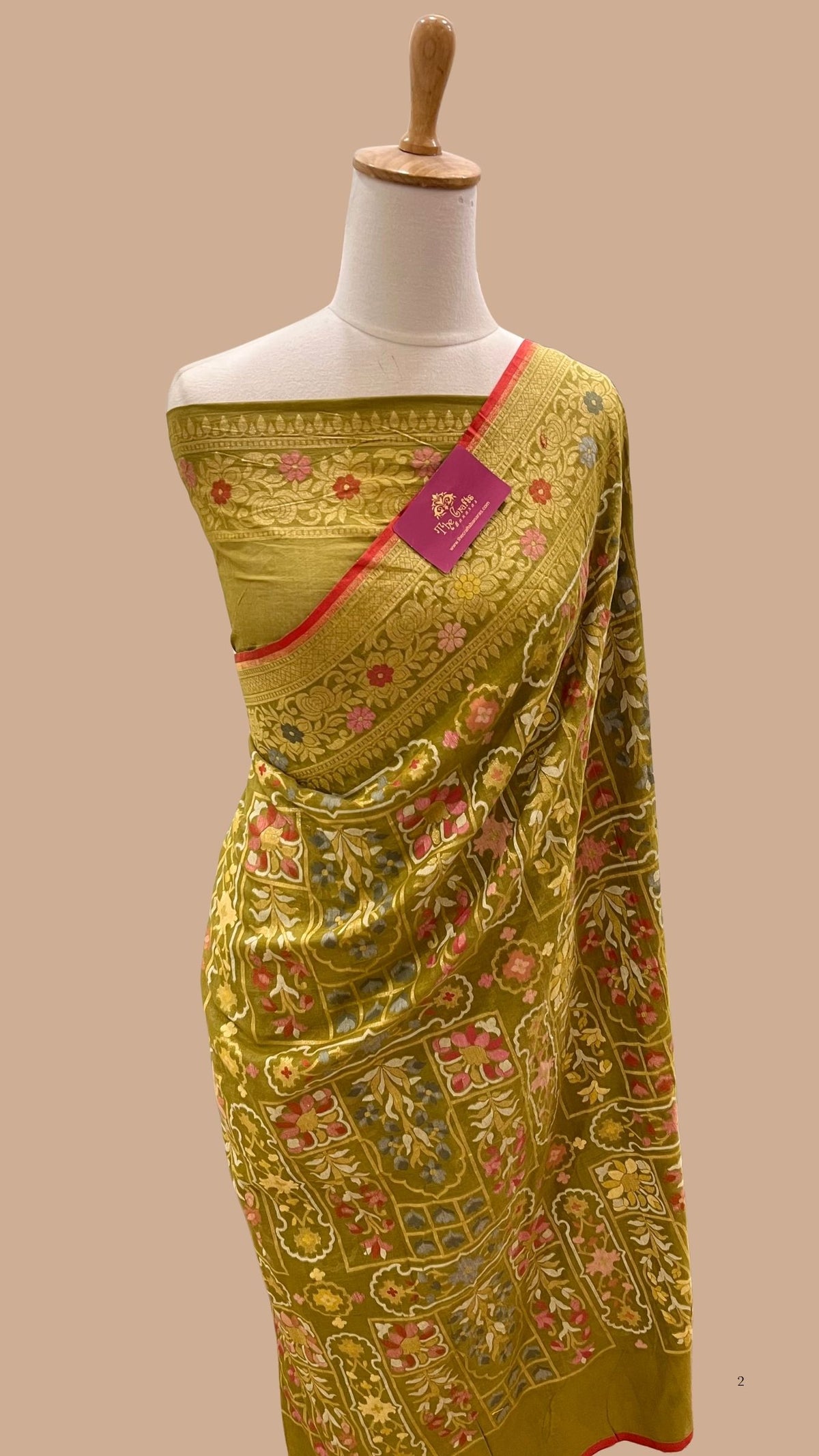 Pure Ektara Cotton Jamdani Banarasi Saree - Tilfi