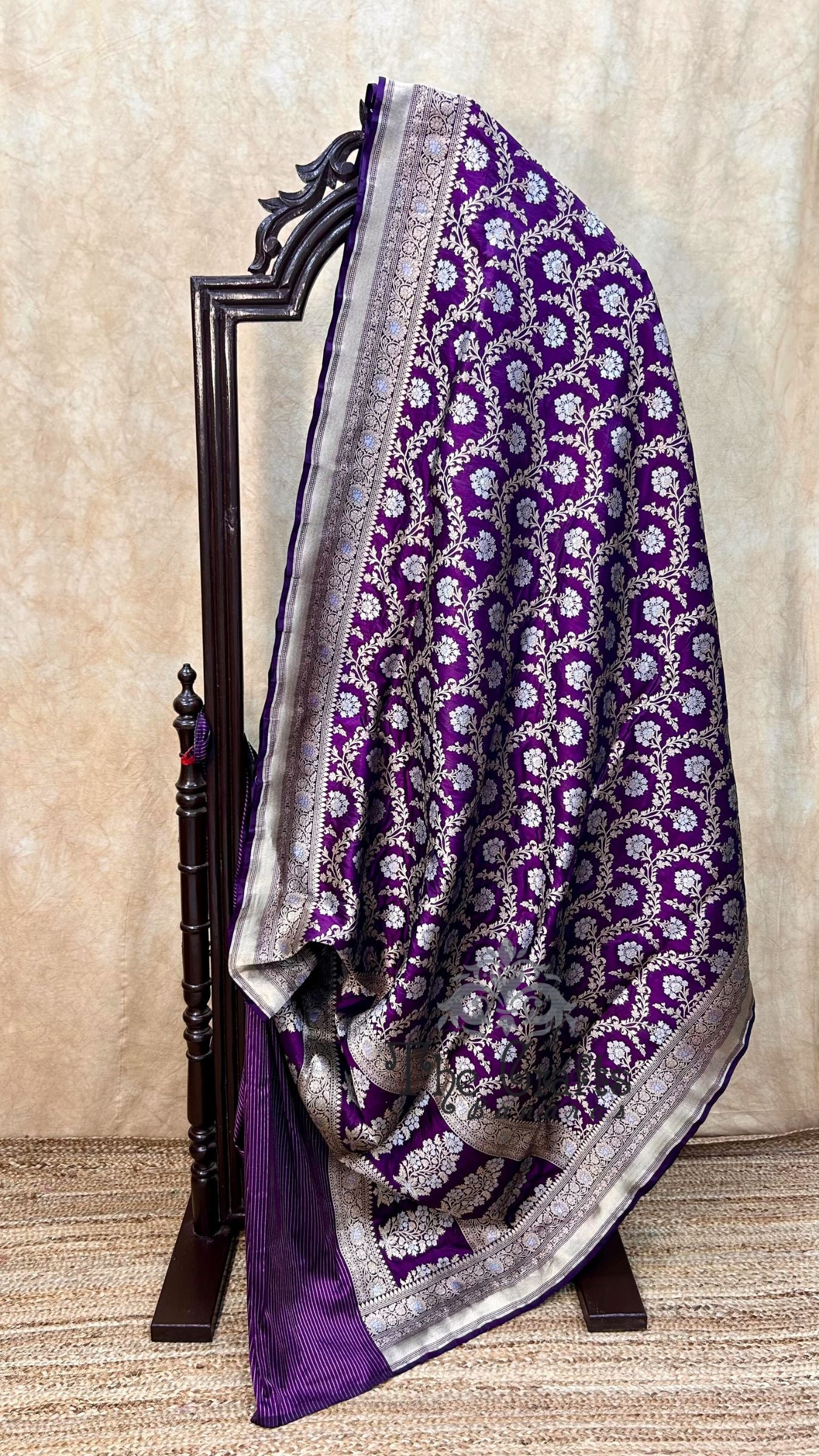 Pure Katan Silk Handloom Banarasi Saree - All over Sona Roopa Jaal work