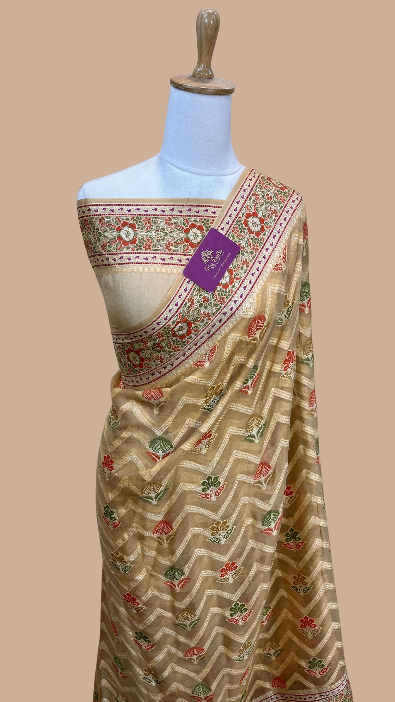 Pure Khaddi Chiffon Banarasi Saree