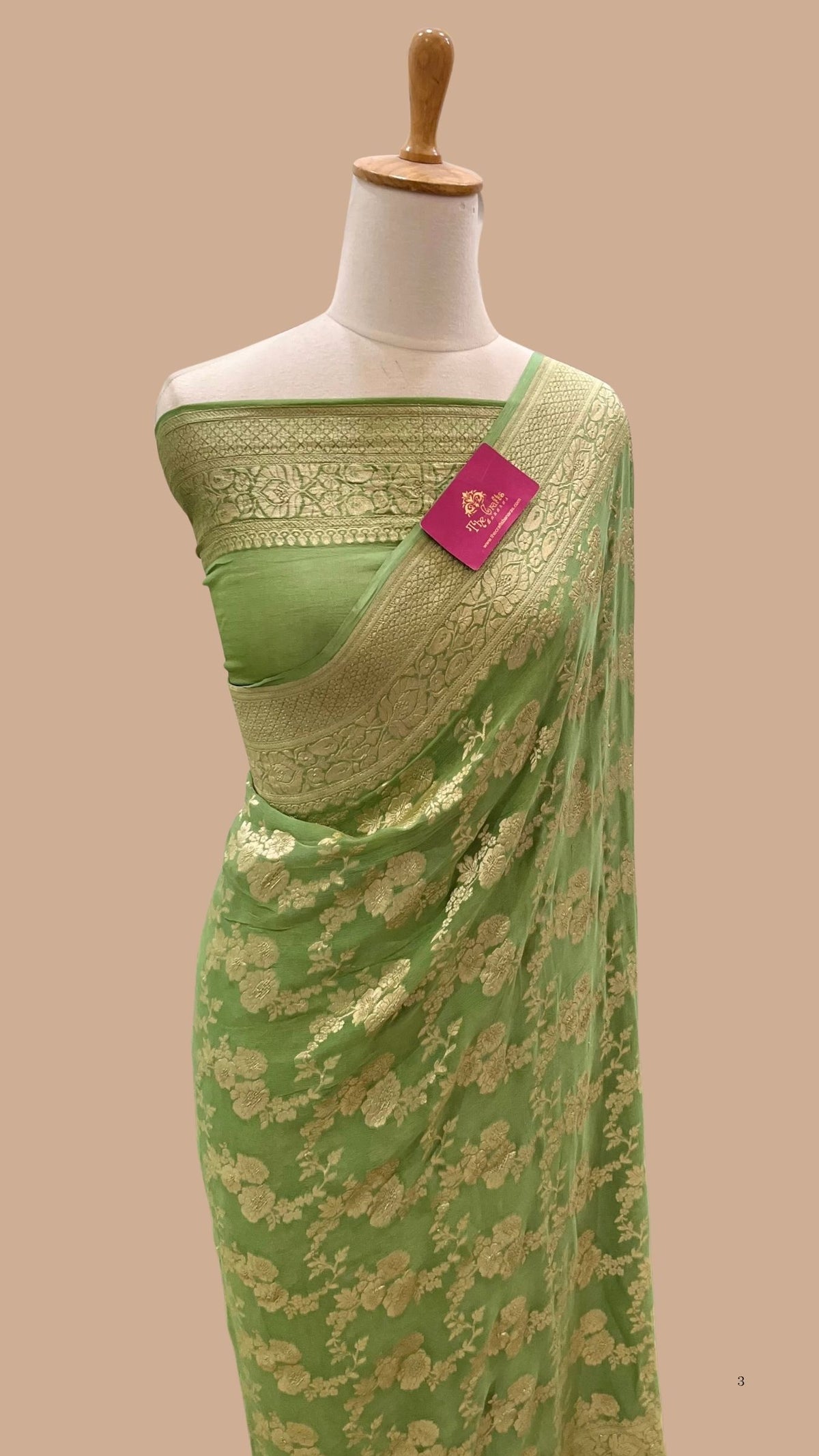 Khaddi Georgette Handloom Banarasi Saree