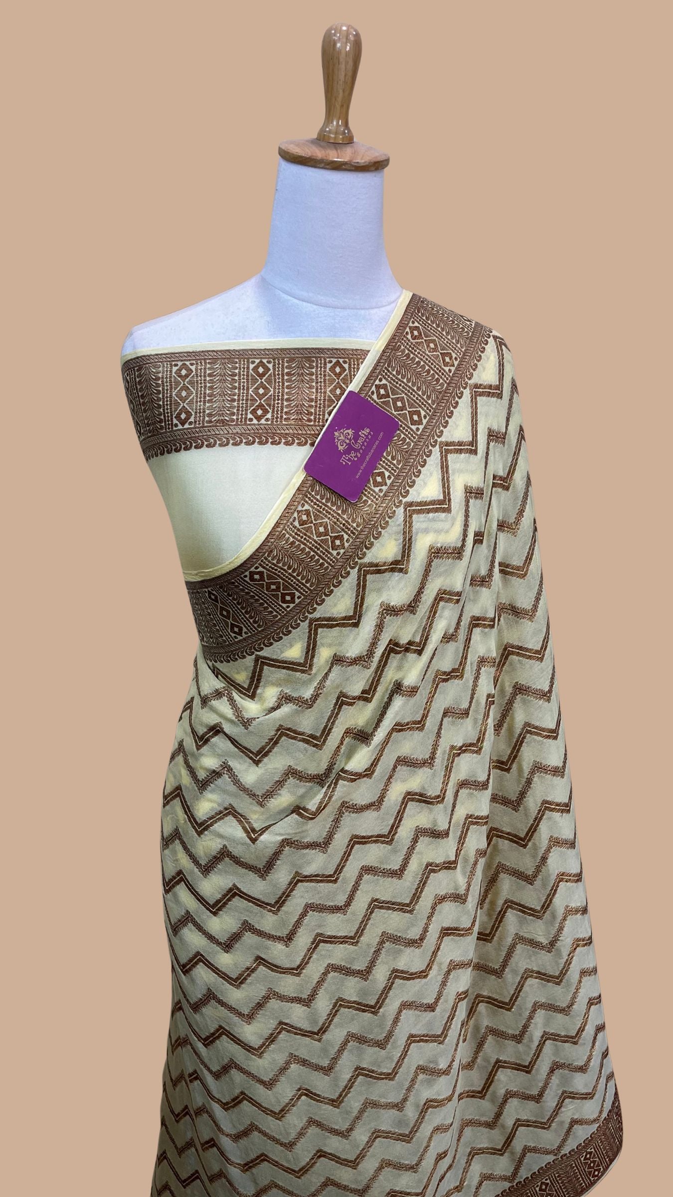 Pure Khaddi Chiffon Banarasi Saree