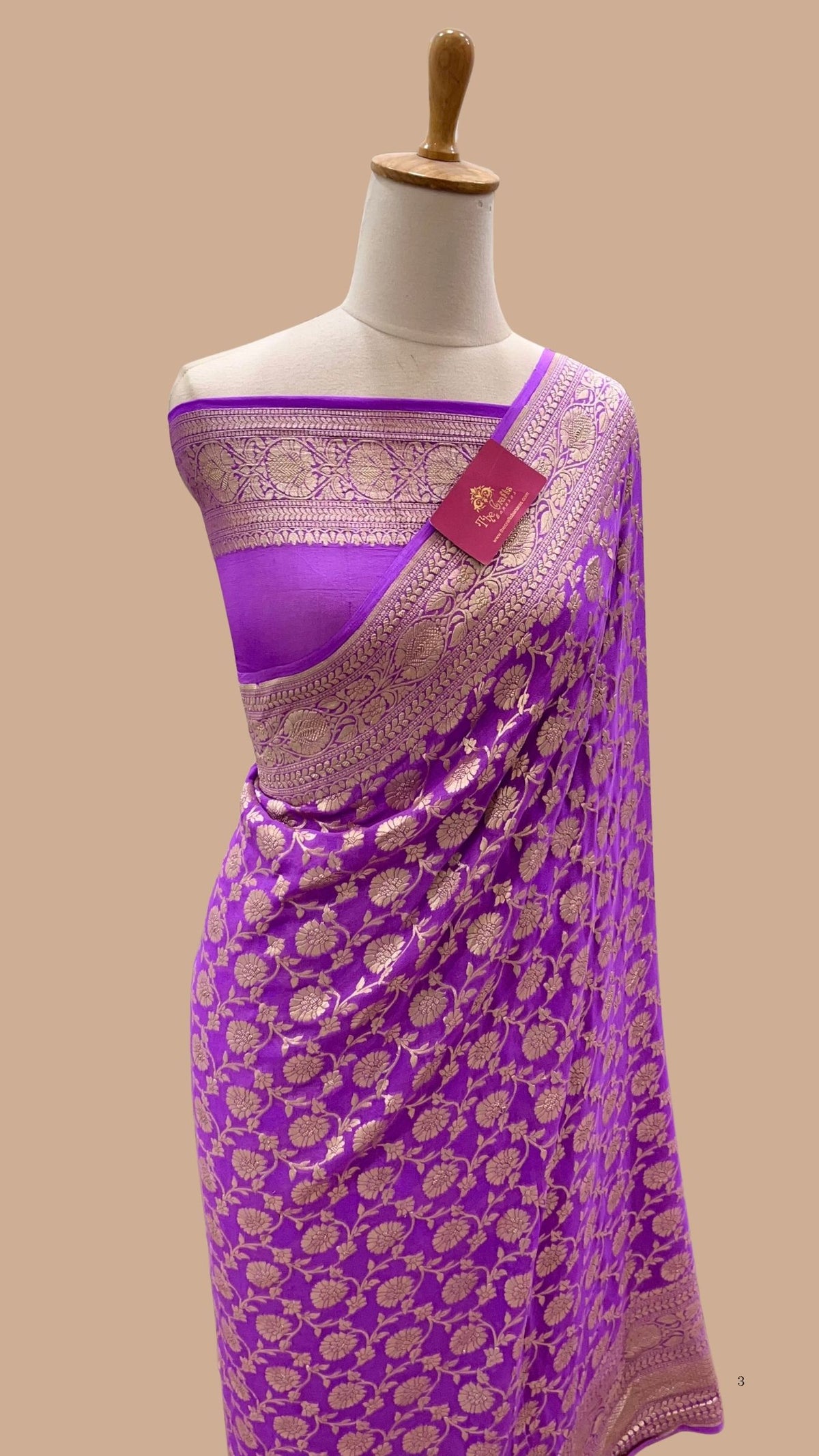 Khaddi Georgette Handloom Banarasi Saree