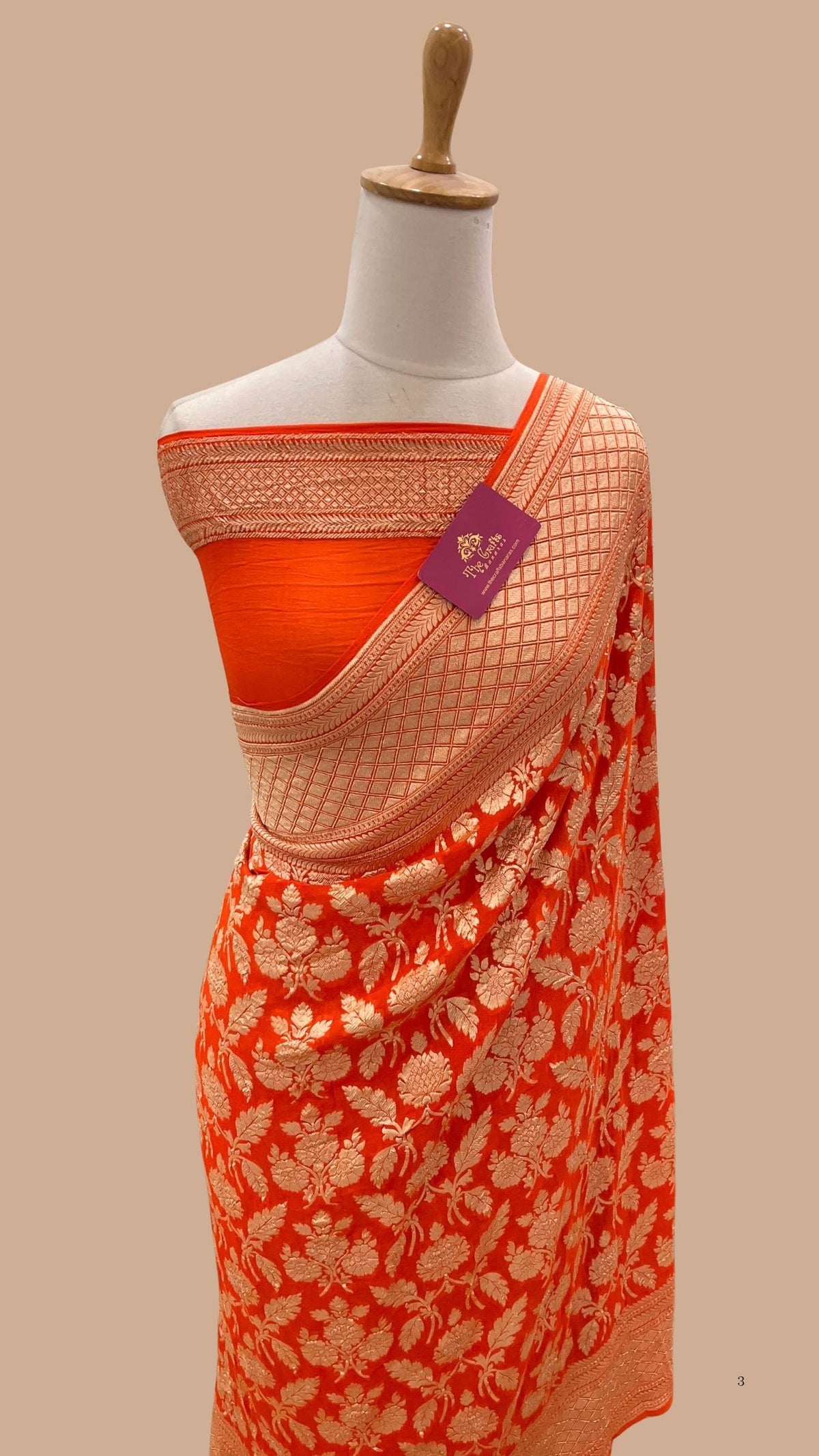 Khaddi Georgette Handloom Banarasi Saree