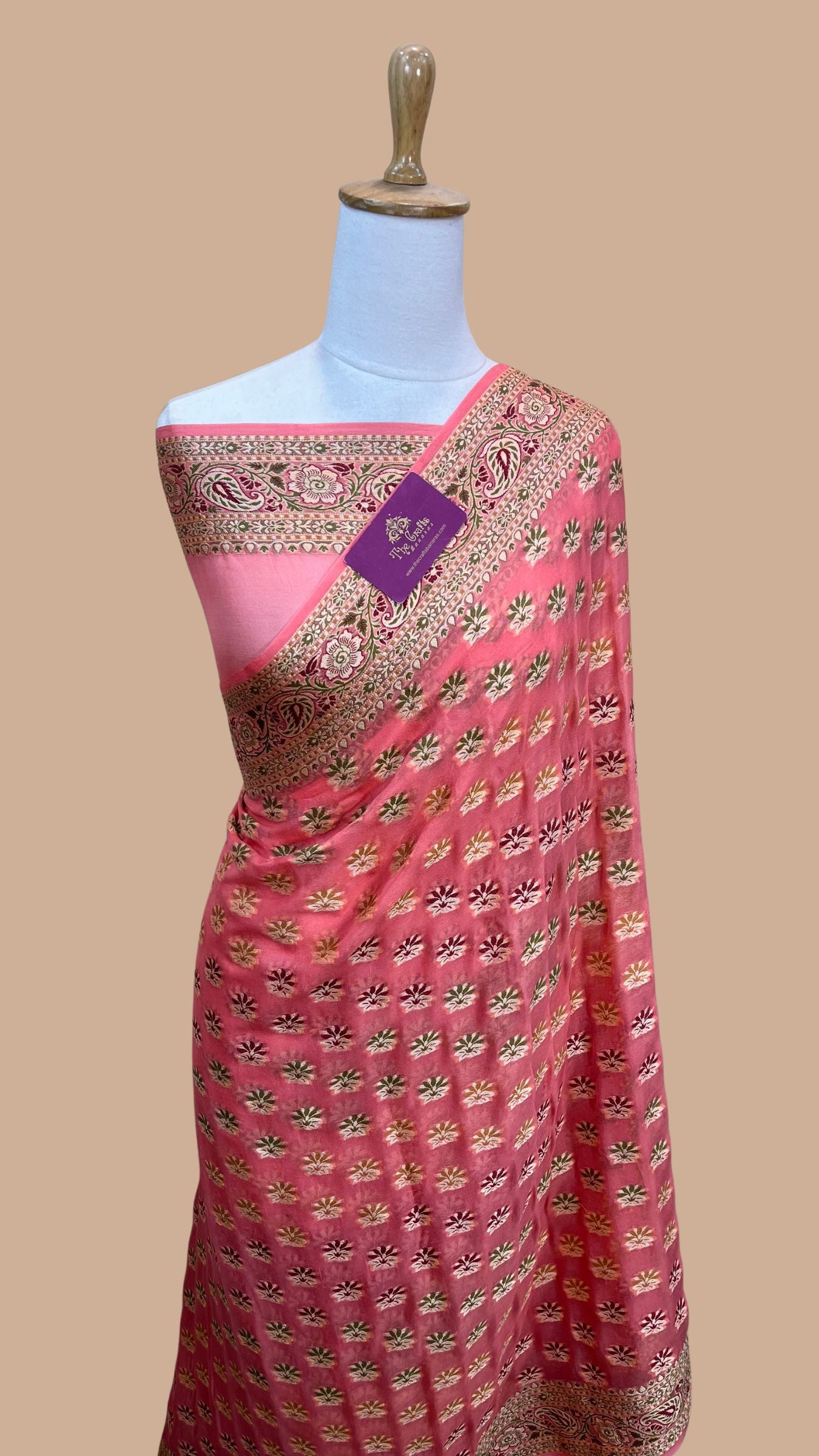 Pure Khaddi Chiffon Banarasi Saree