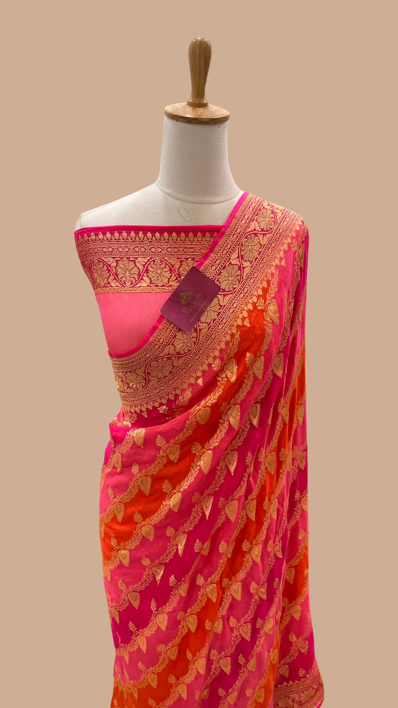 Khaddi Georgette Handloom Banarasi Saree