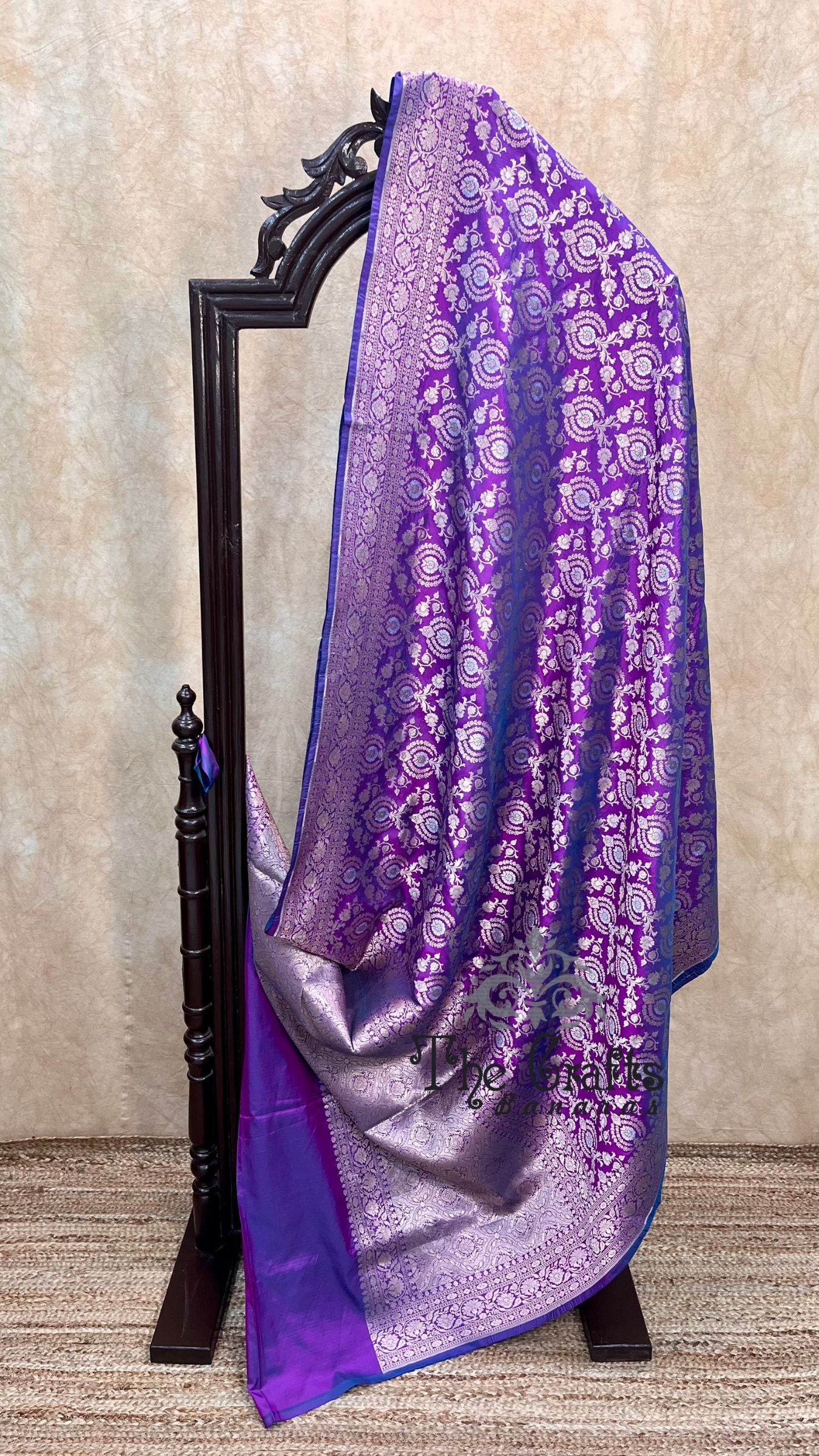 Pure Katan Silk Handloom Banarasi Saree - All over Sona Roopa Jaal work