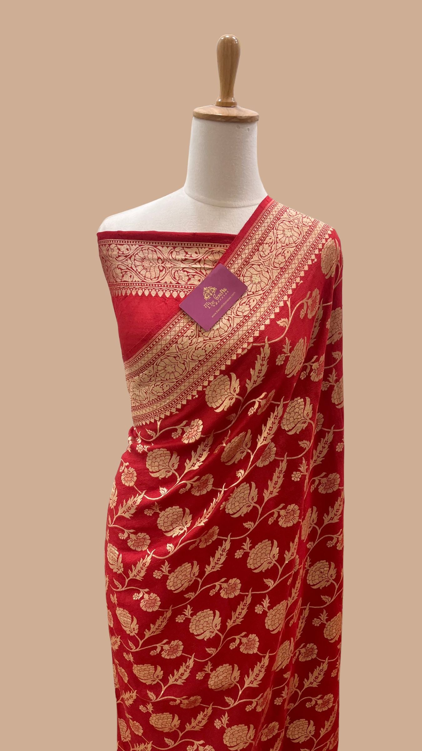 Tussar Georgette Handloom Banarasi Saree - Meenakari