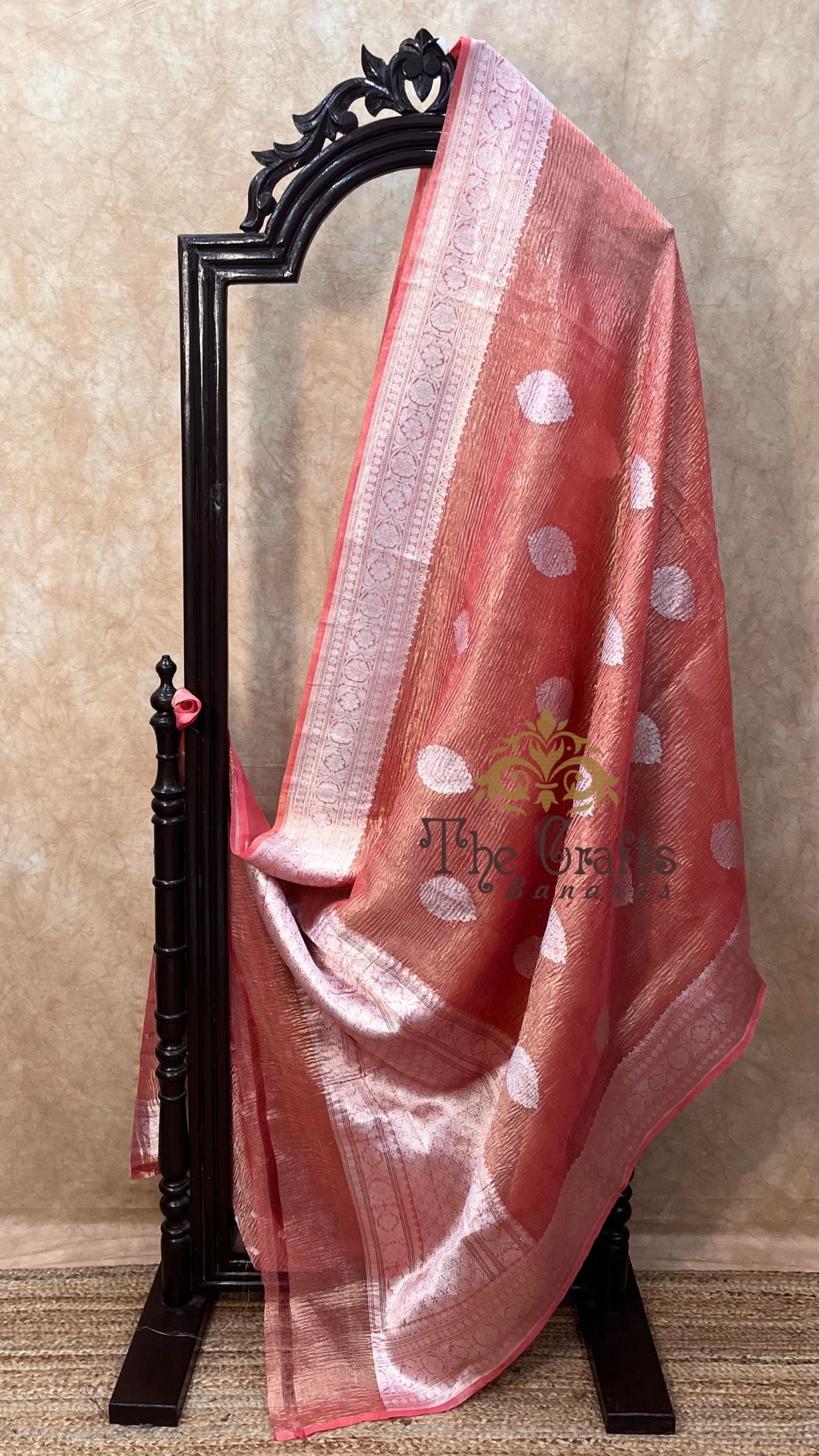 Pure Crush Tissue Silk Handloom  Banarasi Saree