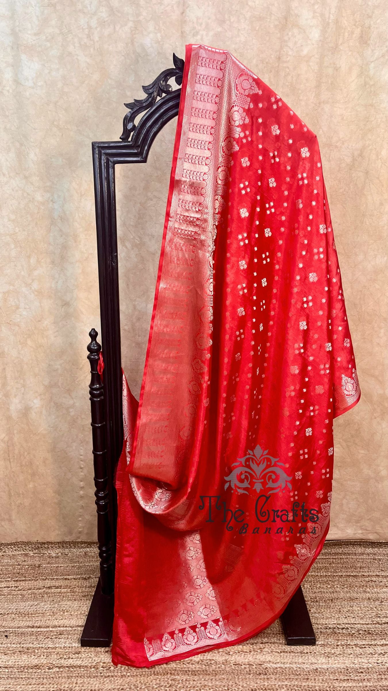 Orange Pure Chiniya Silk Banarasi Saree