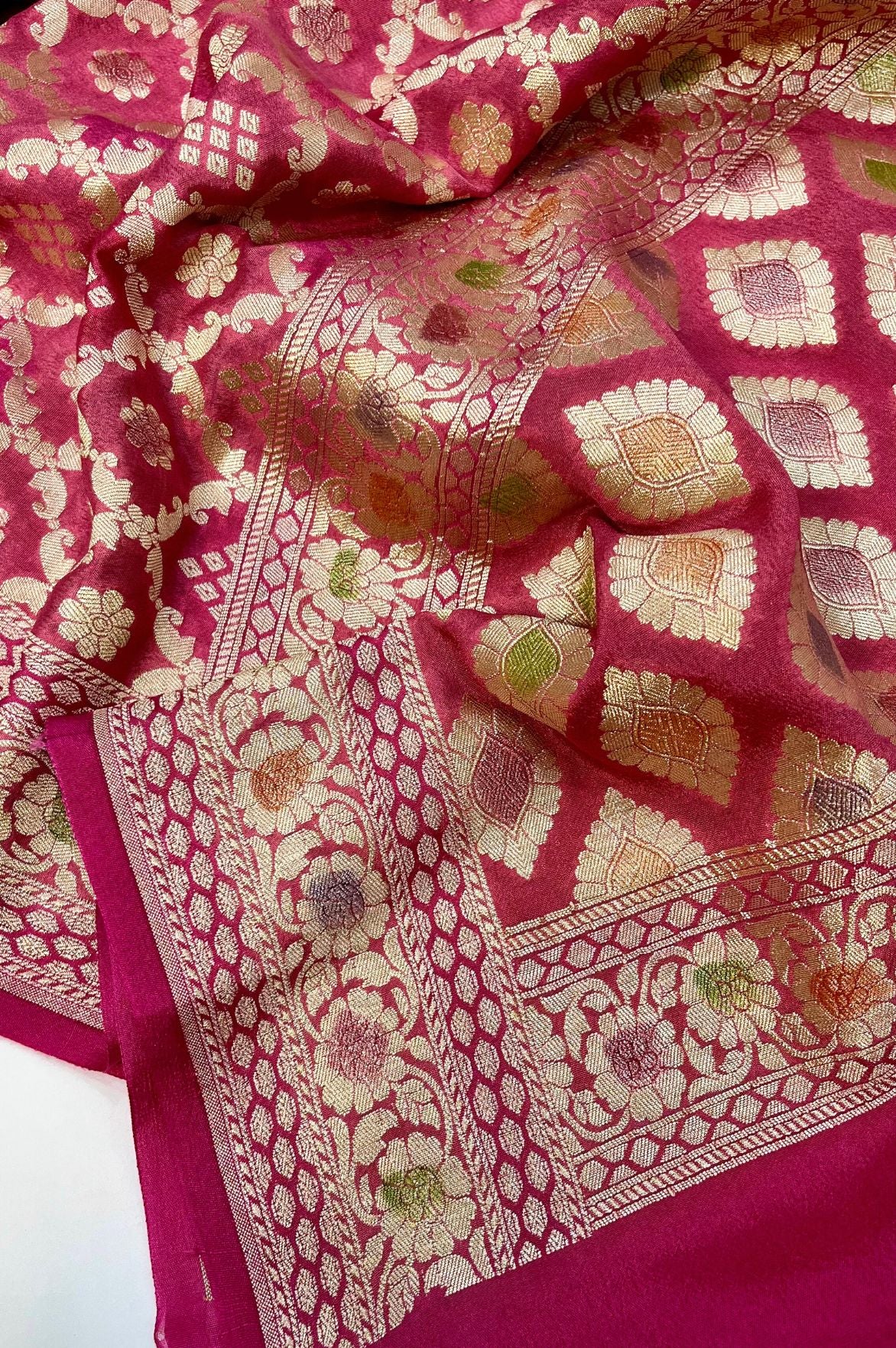 Khaddi Georgette Banarasi Dress Material