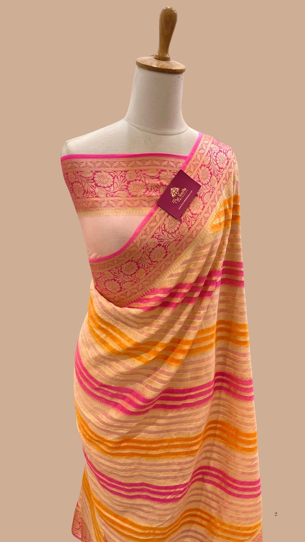 Pure Khaddi Chiffon Banarasi Saree