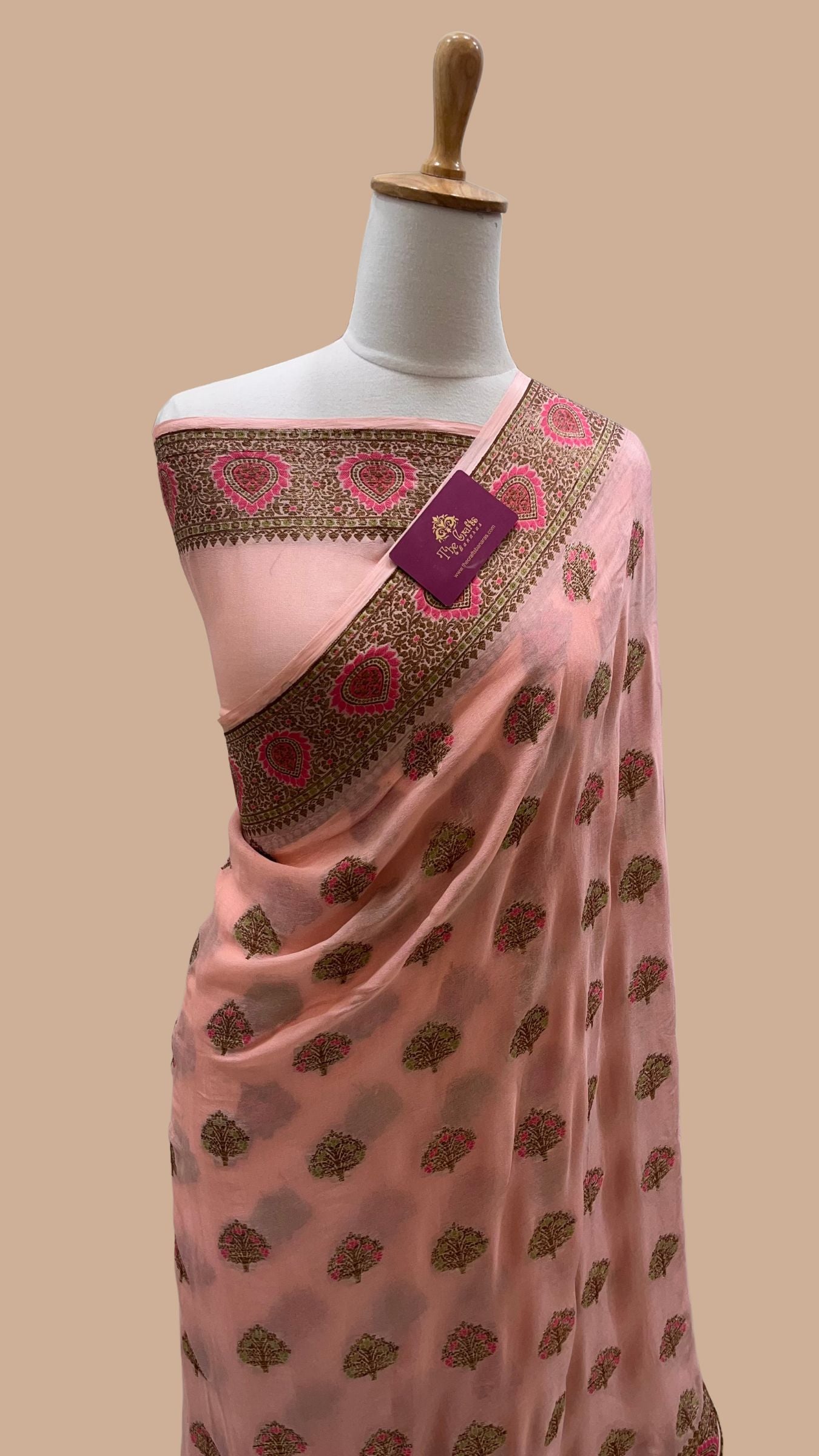 Pure Khaddi Chiffon Banarasi Saree