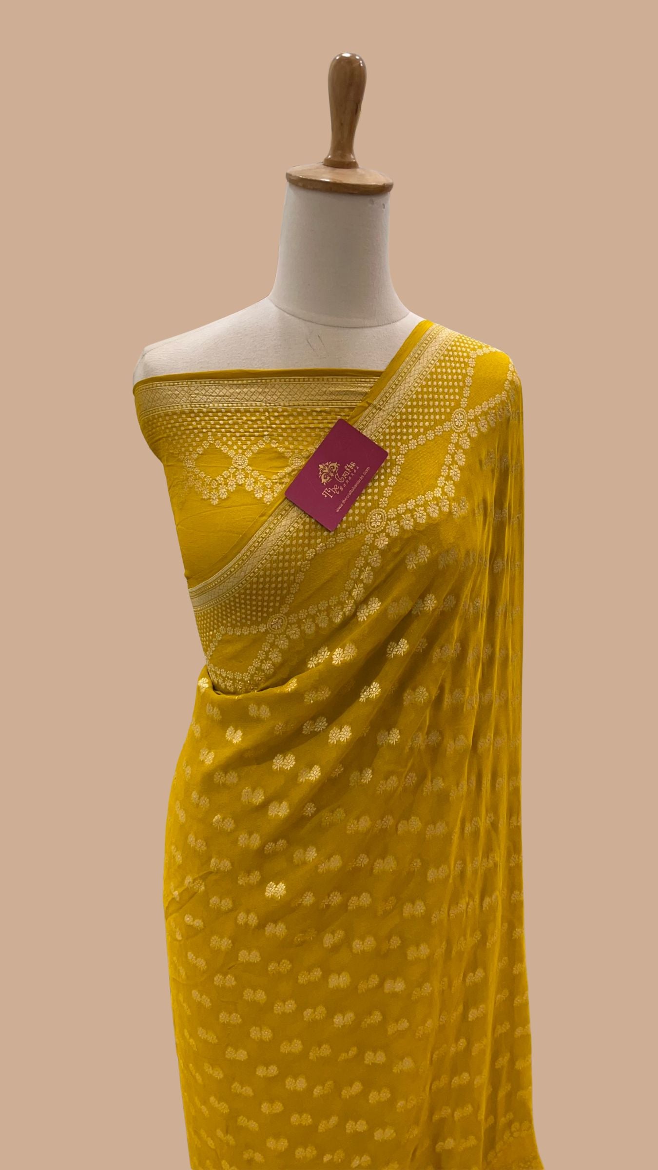 Khaddi Georgette Handloom Banarasi Saree