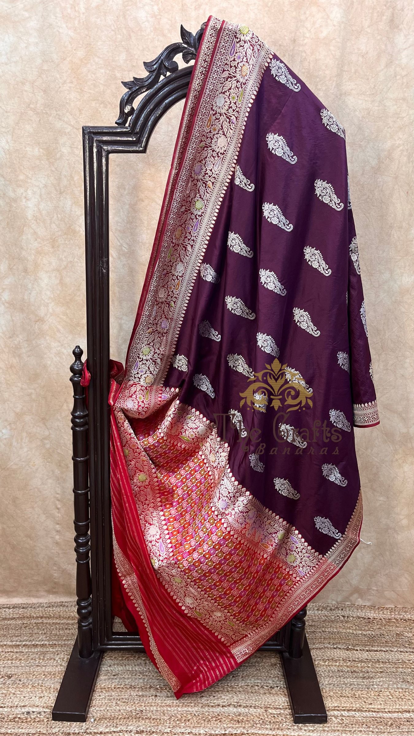 Pure Katan Silk Handloom Banarasi Saree - All over sona rupa kadhua motifs