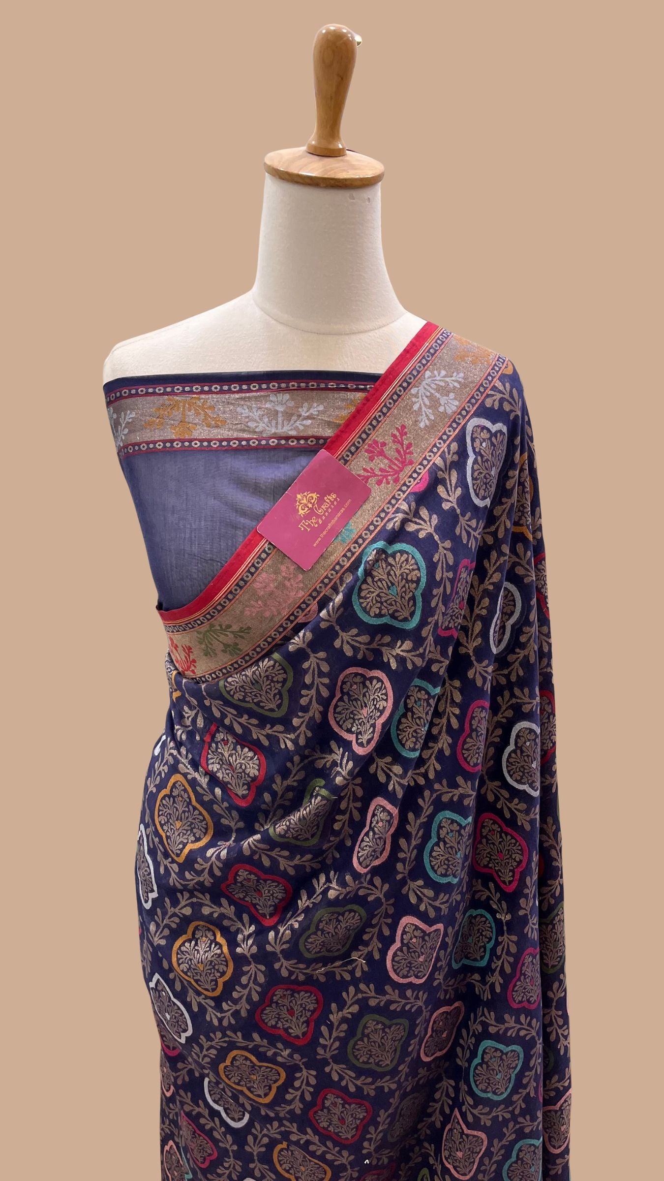 Pure Ektara Cotton Jamdani Banarasi Saree - Tilfi
