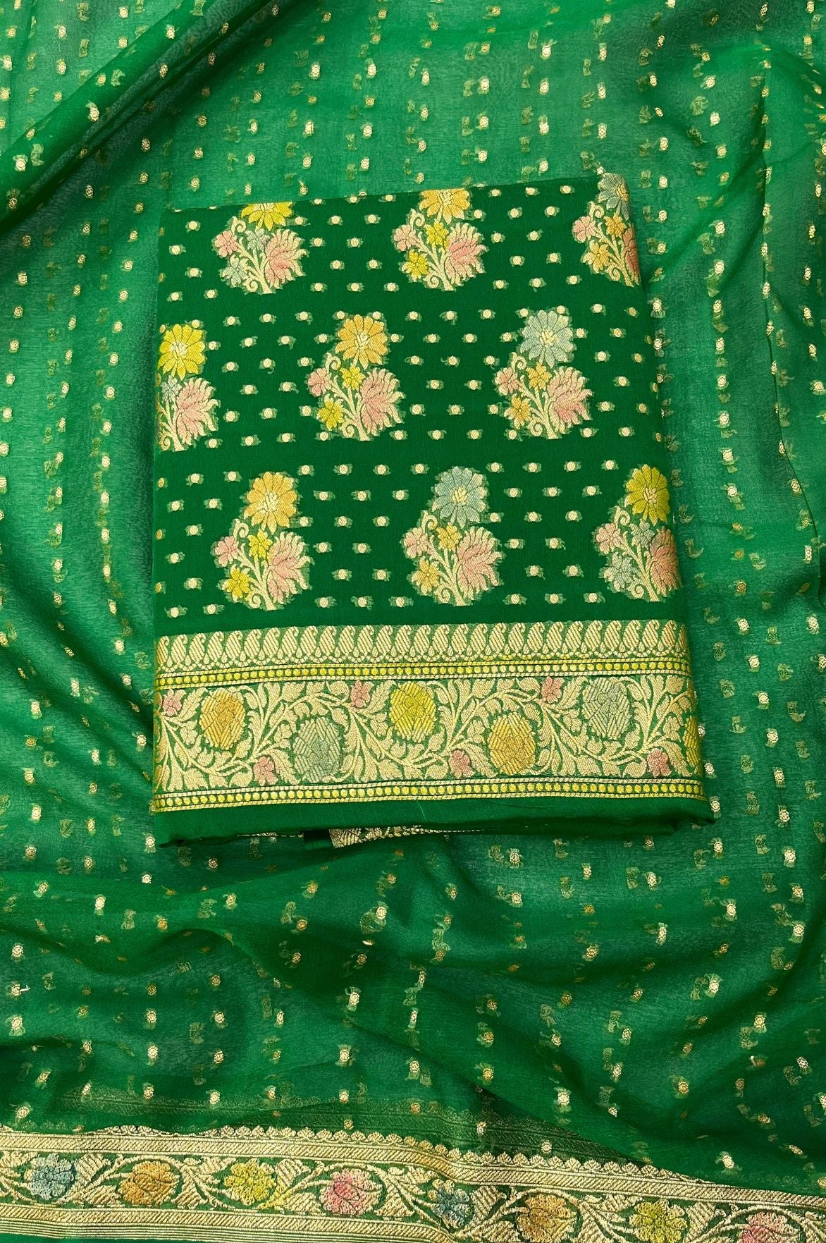 Khaddi Georgette Banarasi Dress Material