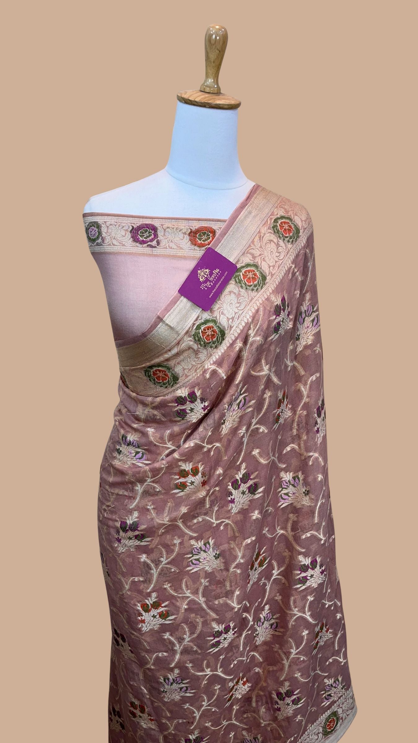 Pure Khaddi Chiffon Banarasi Saree